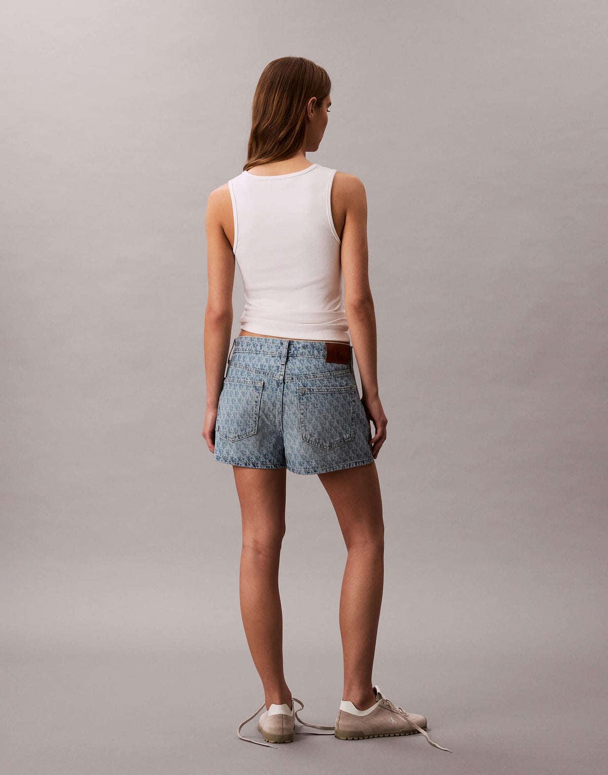 Calvin Klein Jeans 90s denim shorts with faded monogram print