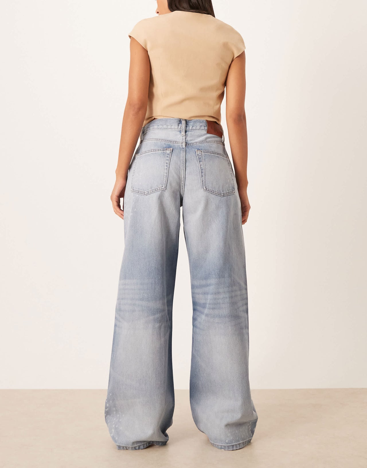 Calvin Klein Jeans wide leg jeans with splatter print in acid wash