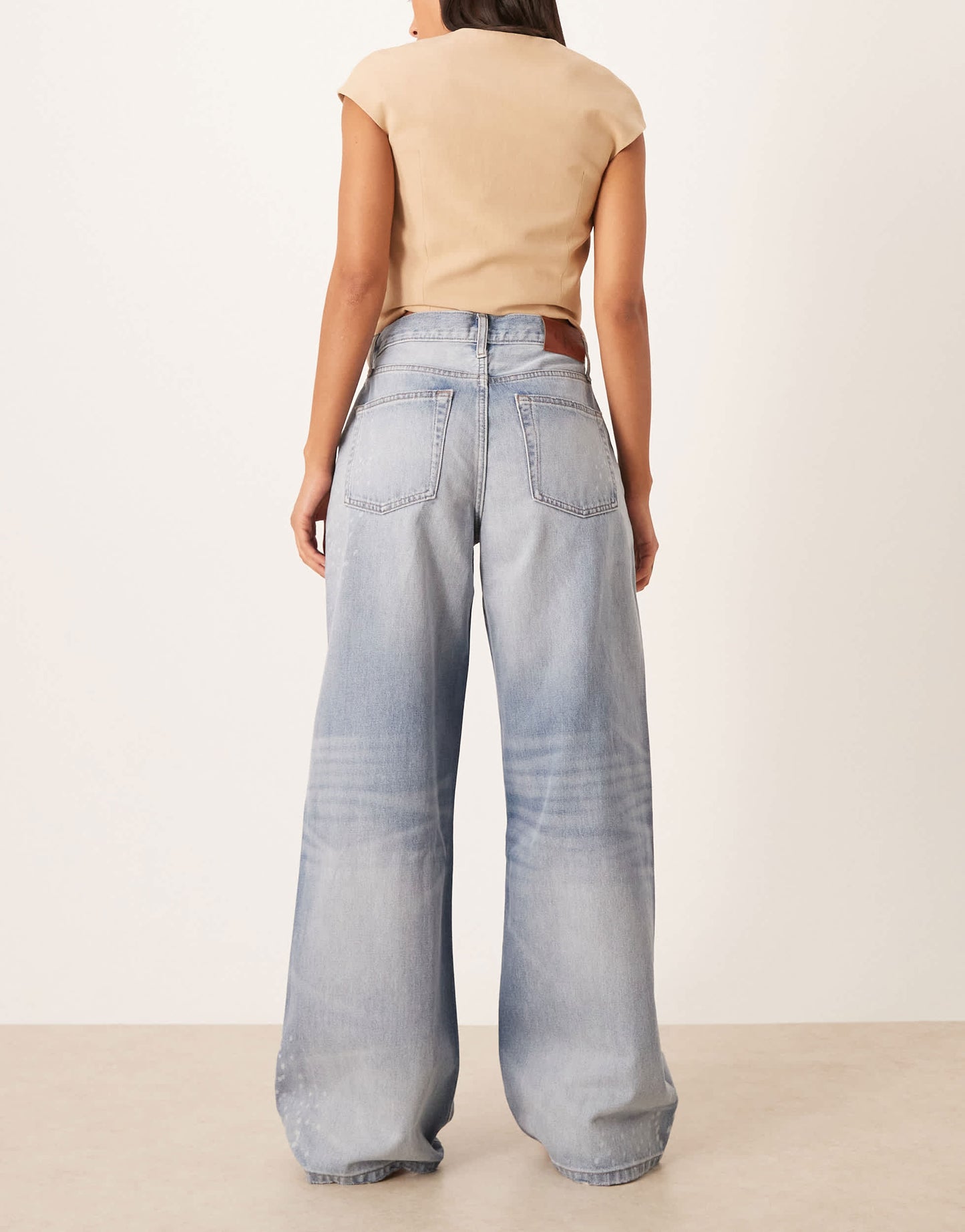 Calvin Klein Jeans wide leg jeans with splatter print in acid wash
