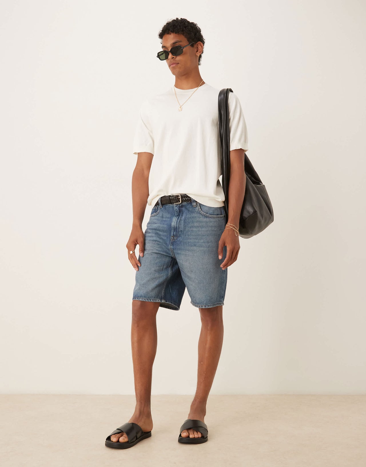 Mango jersey shirt in white