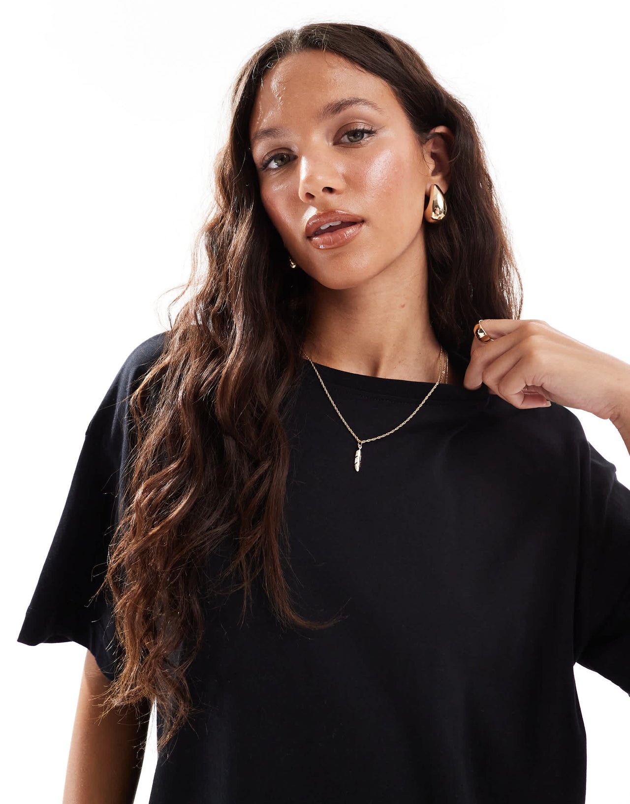 New Look oversized t-shirt in black