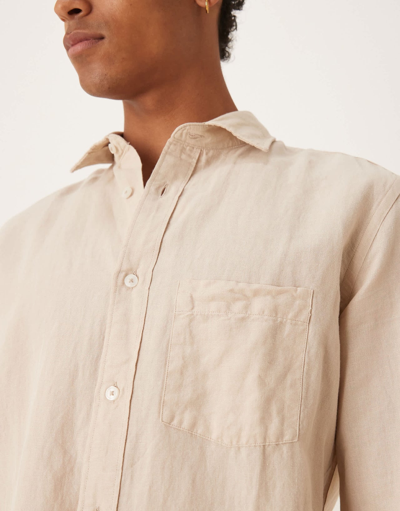 Mango premium linen shirt in pale yellow