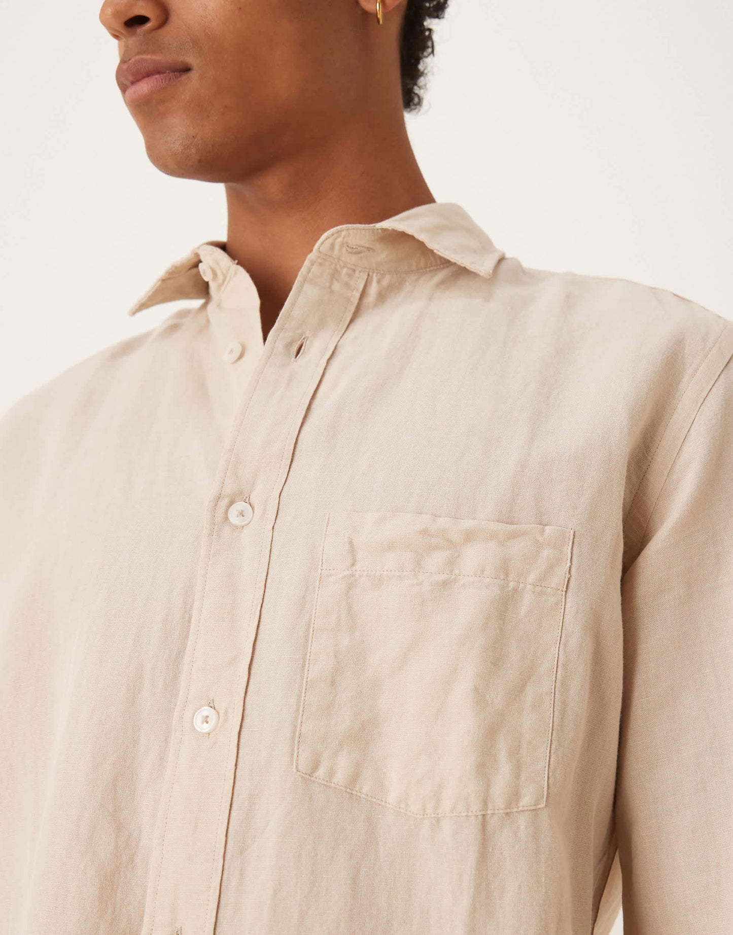 Mango premium linen shirt in pale yellow