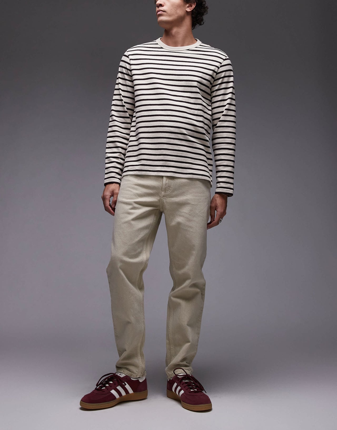 Mango barrel leg jeans in light beige
