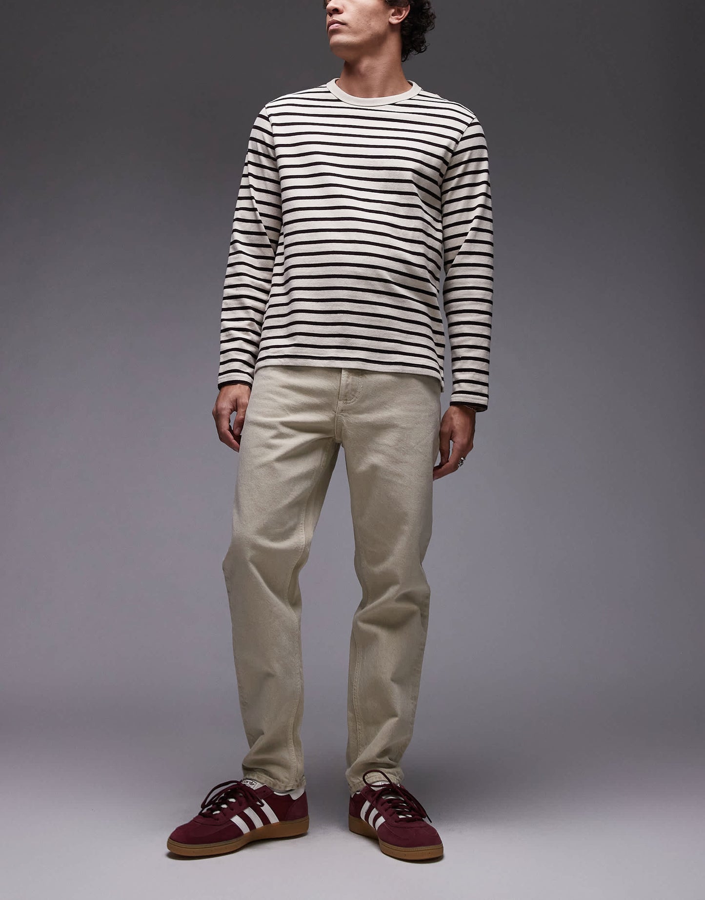 Mango barrel leg jeans in light beige
