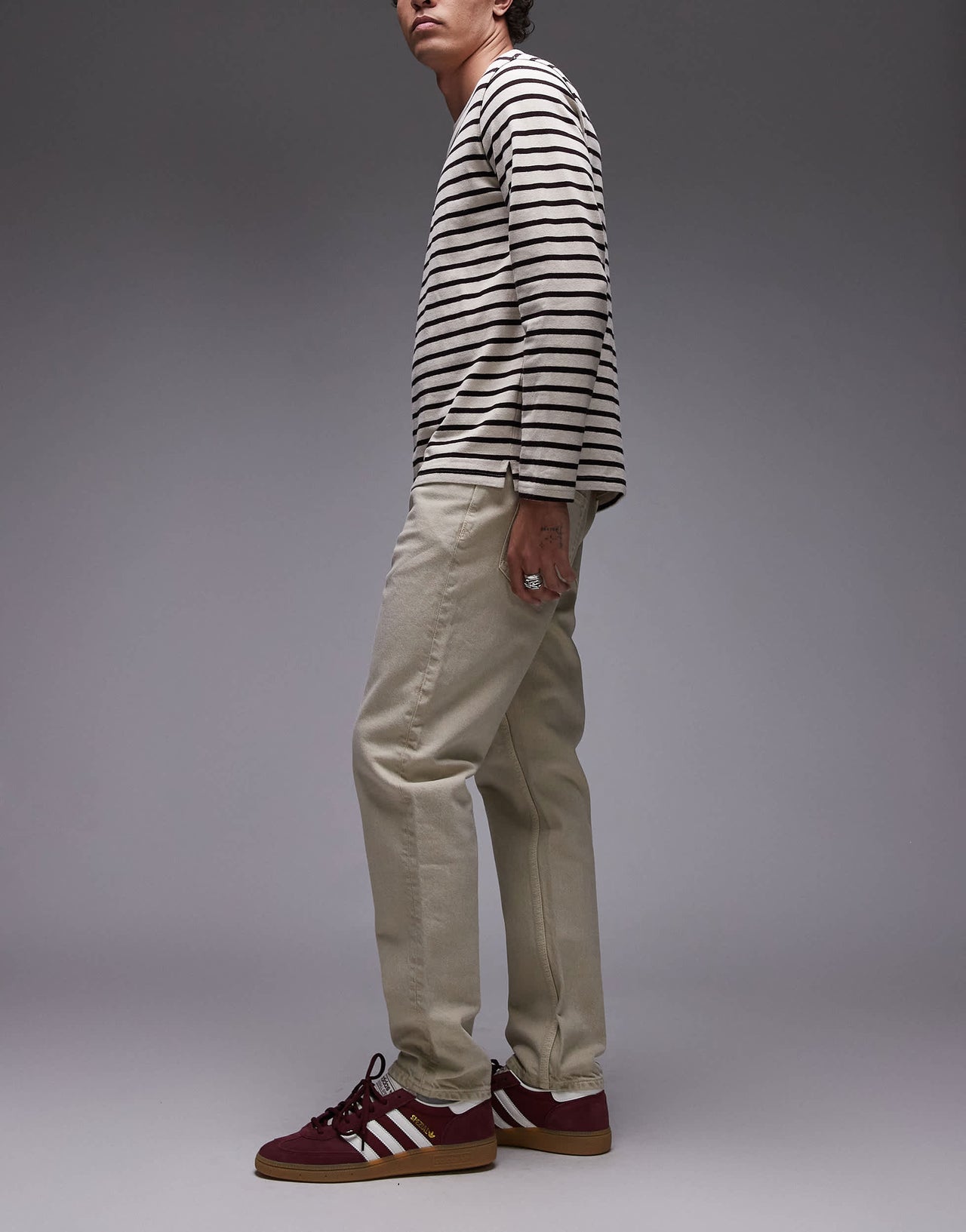 Mango barrel leg jeans in light beige