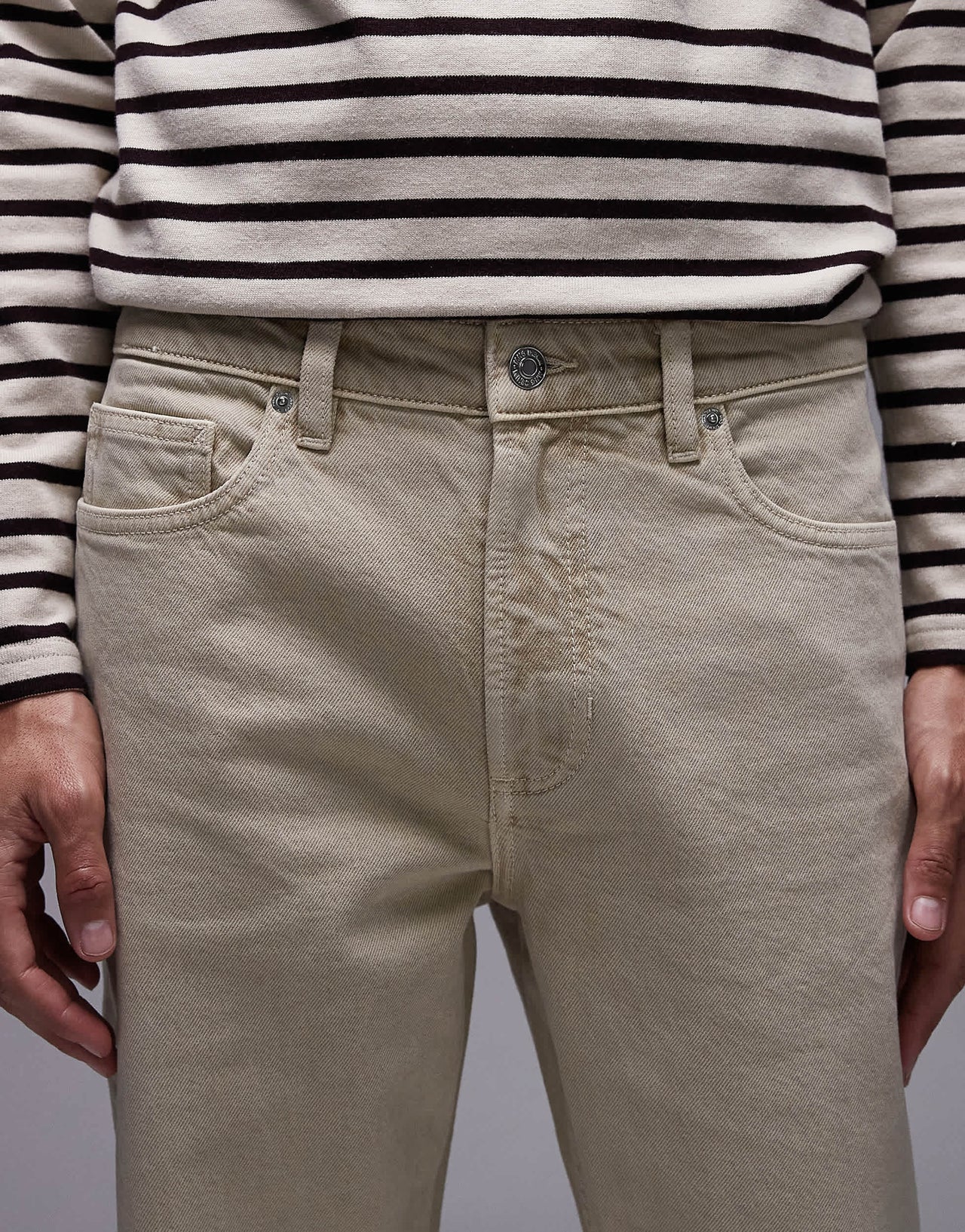 Mango barrel leg jeans in light beige