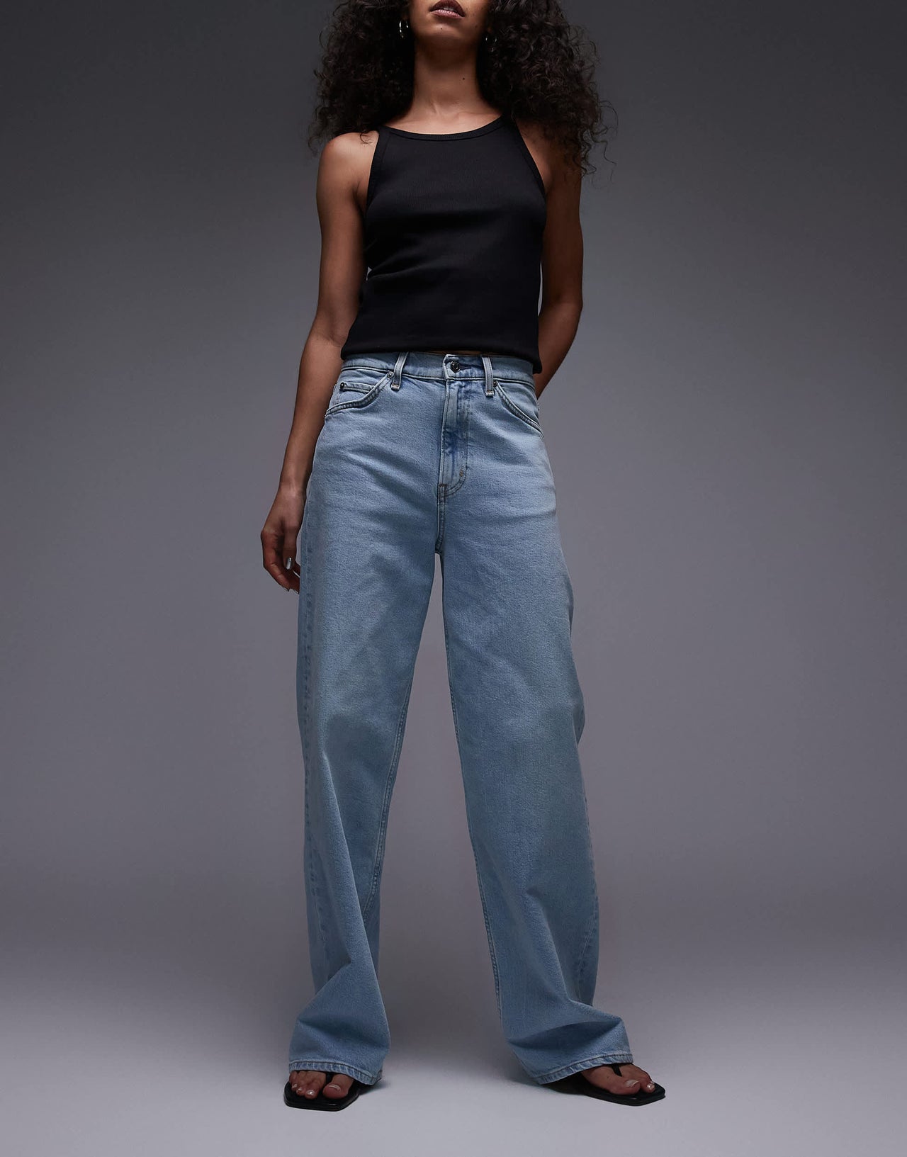 ARKET Lupine high rise wide leg jeans in light wash blue