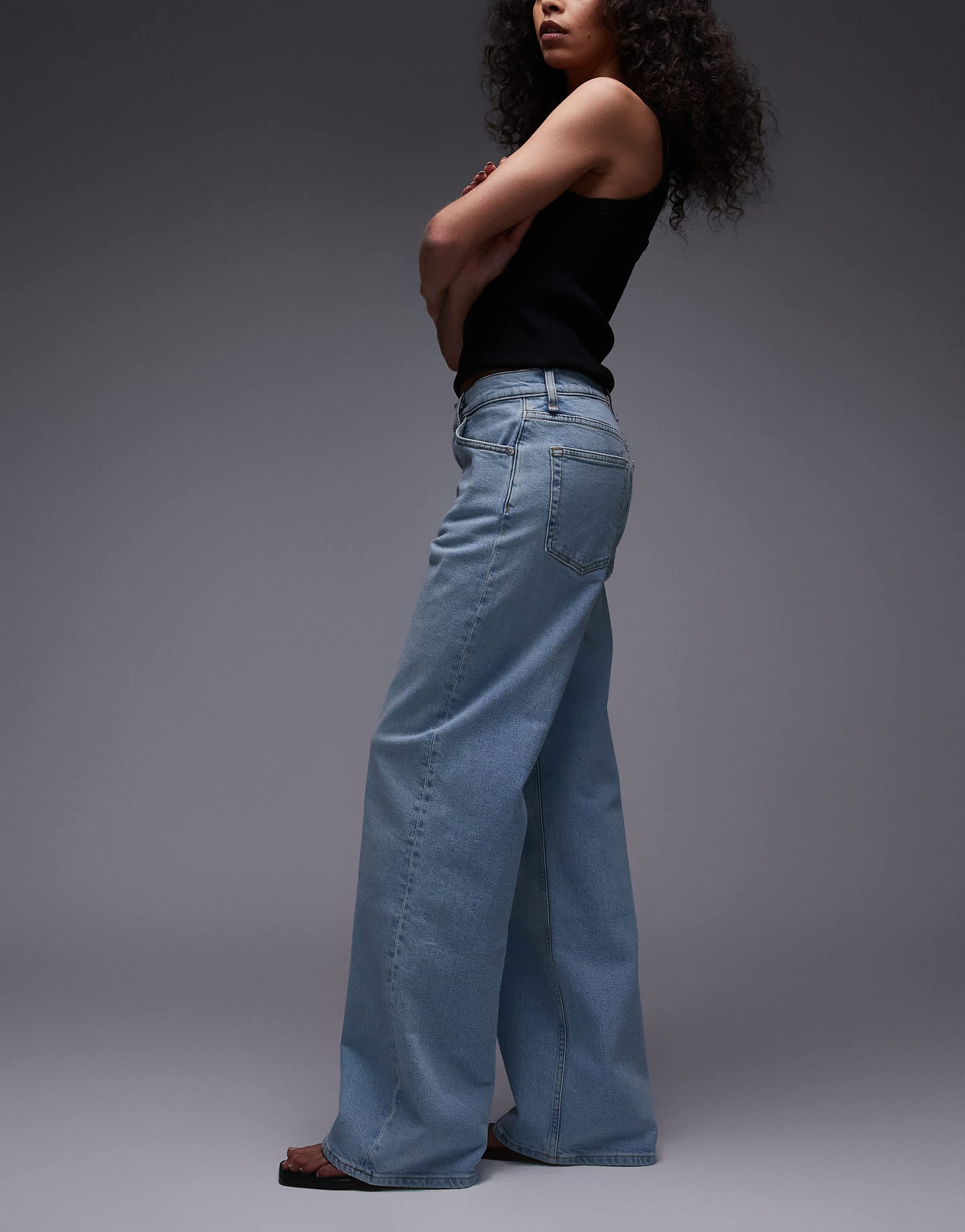 ARKET Lupine high rise wide leg jeans in light wash blue