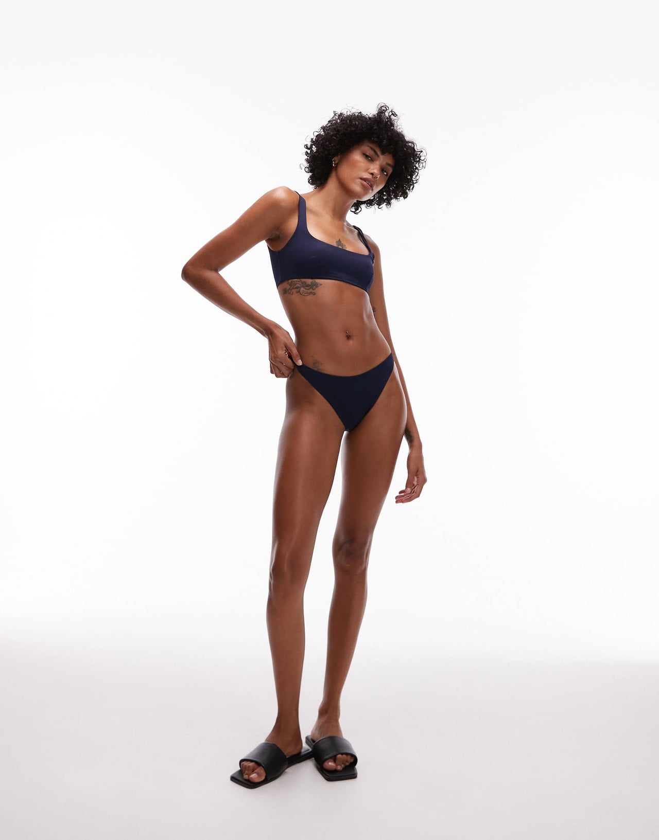 ARKET mix & match smock bikini bottom in dark blue