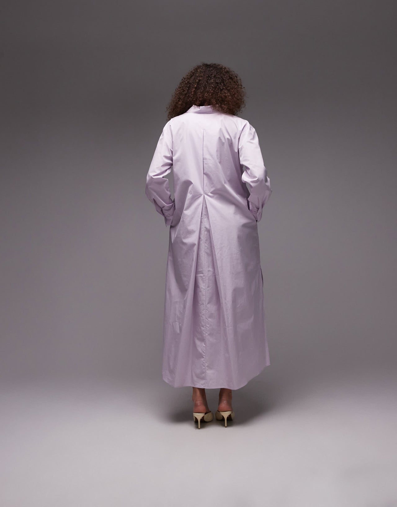 ARKET maxi shirt dress with side splits in lilac