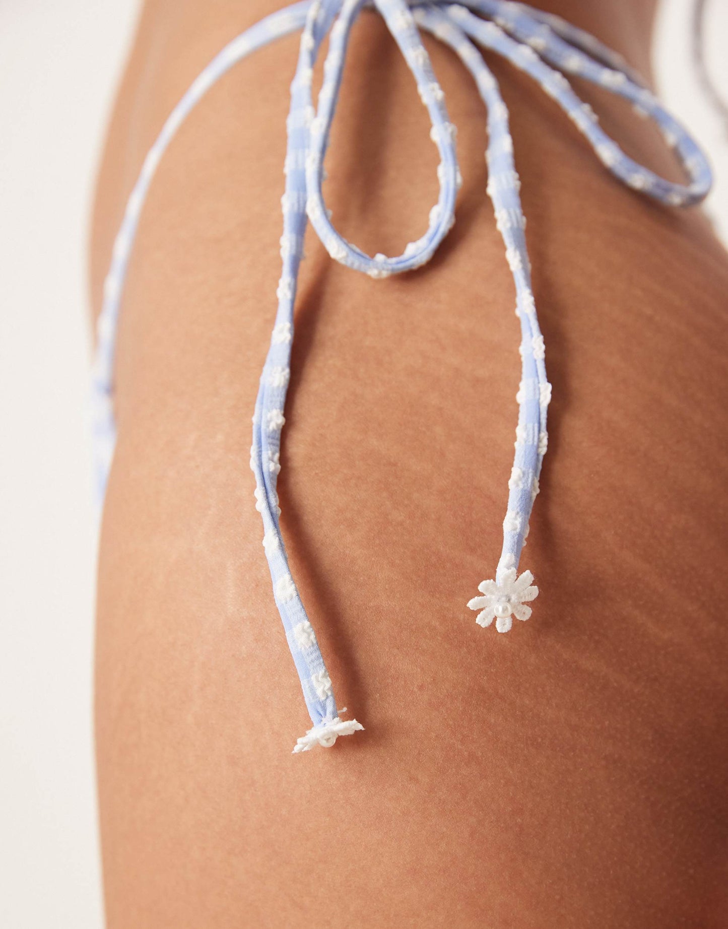 For Love & Lemons Bay bikini bottom co-ord  in blue gingham