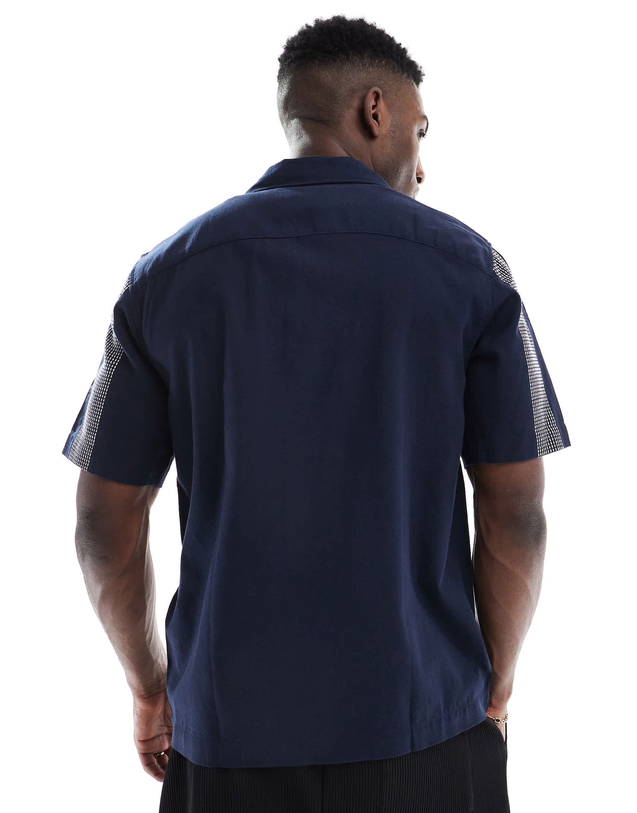 ONLY & SONS embroidered shirt in navy