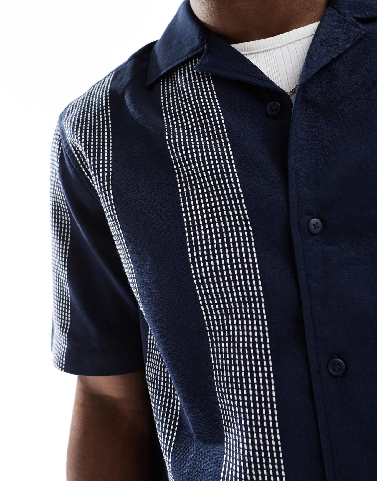 ONLY & SONS embroidered shirt in navy
