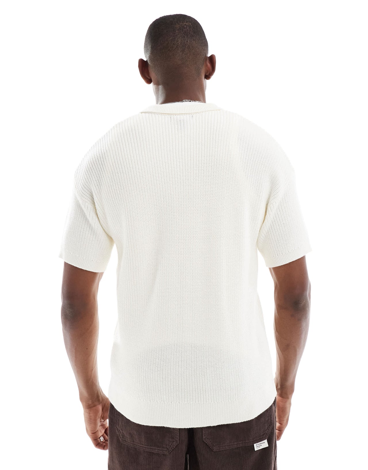 New Look knitted shirt in cream