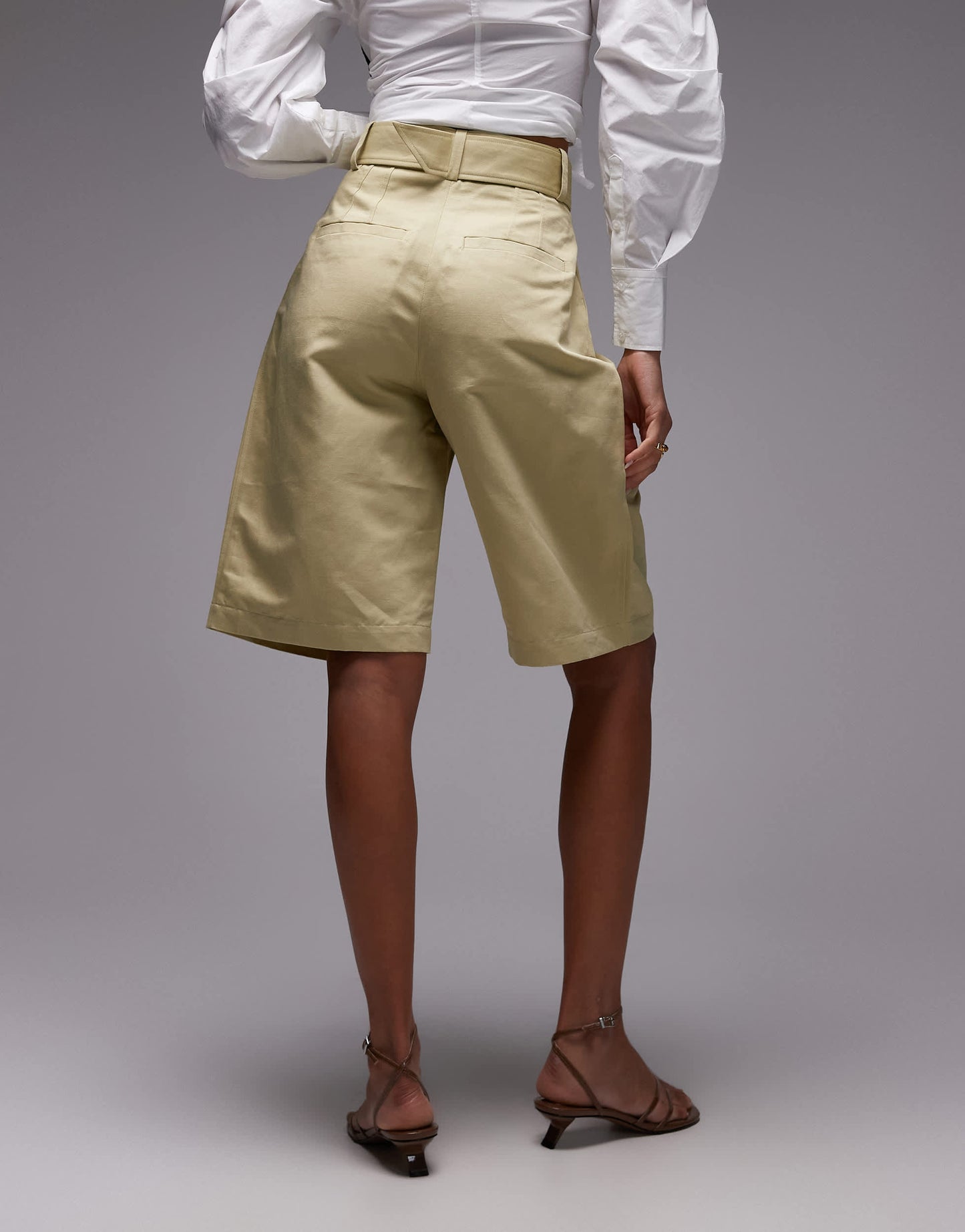 & Other Stories tailored bermuda shorts in light yellow