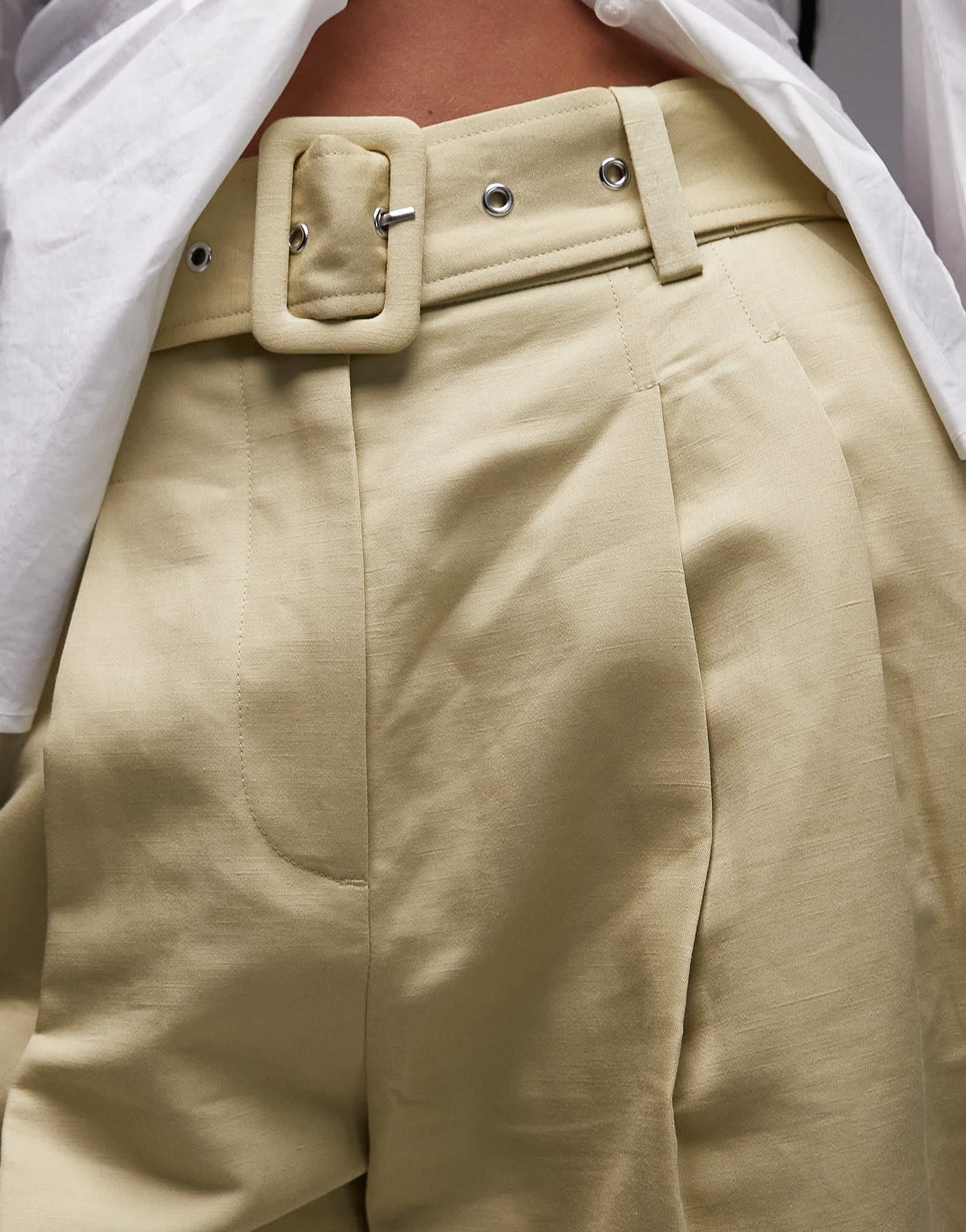 & Other Stories tailored bermuda shorts in light yellow