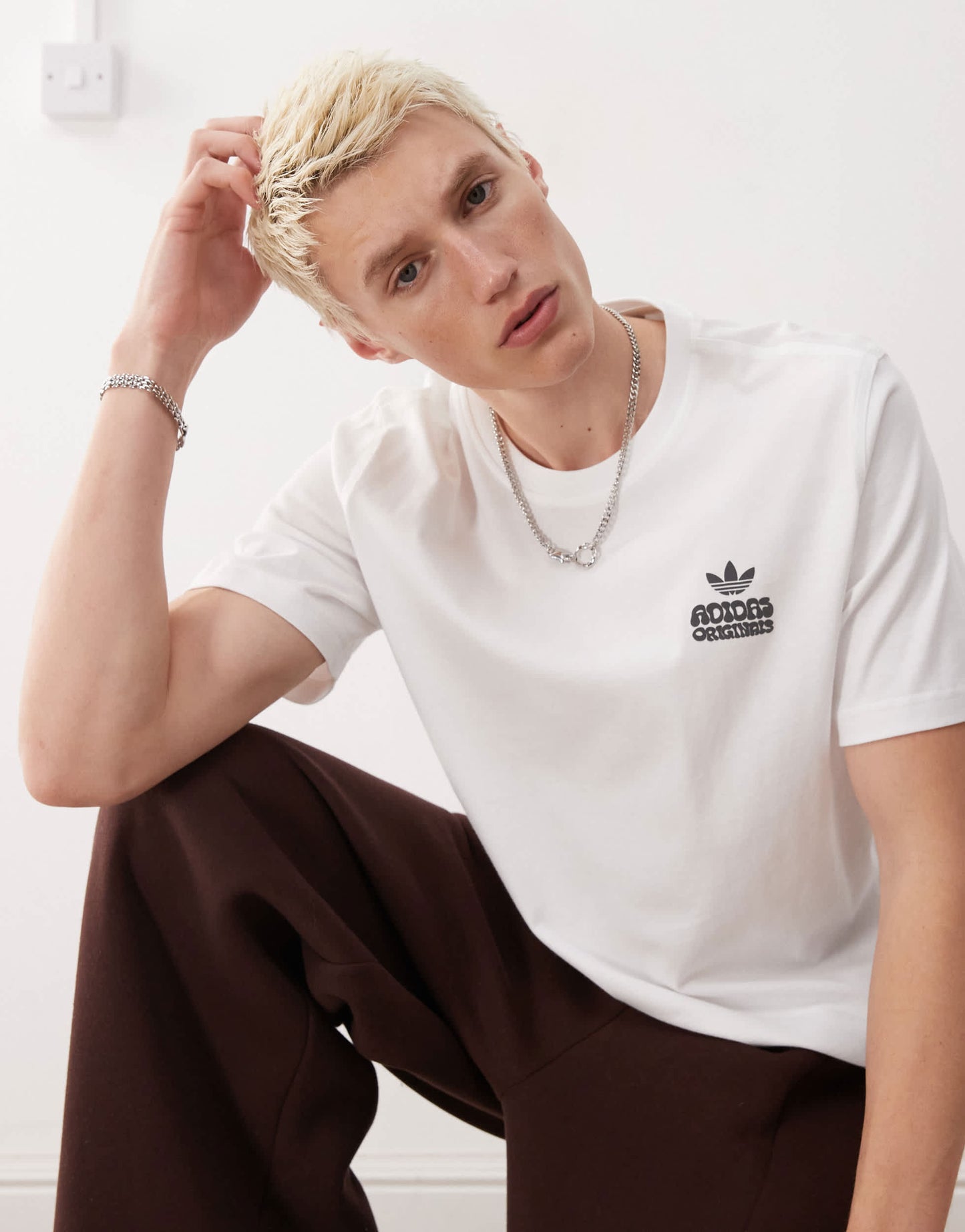 adidas Originals Flora graphic t-shirt in white