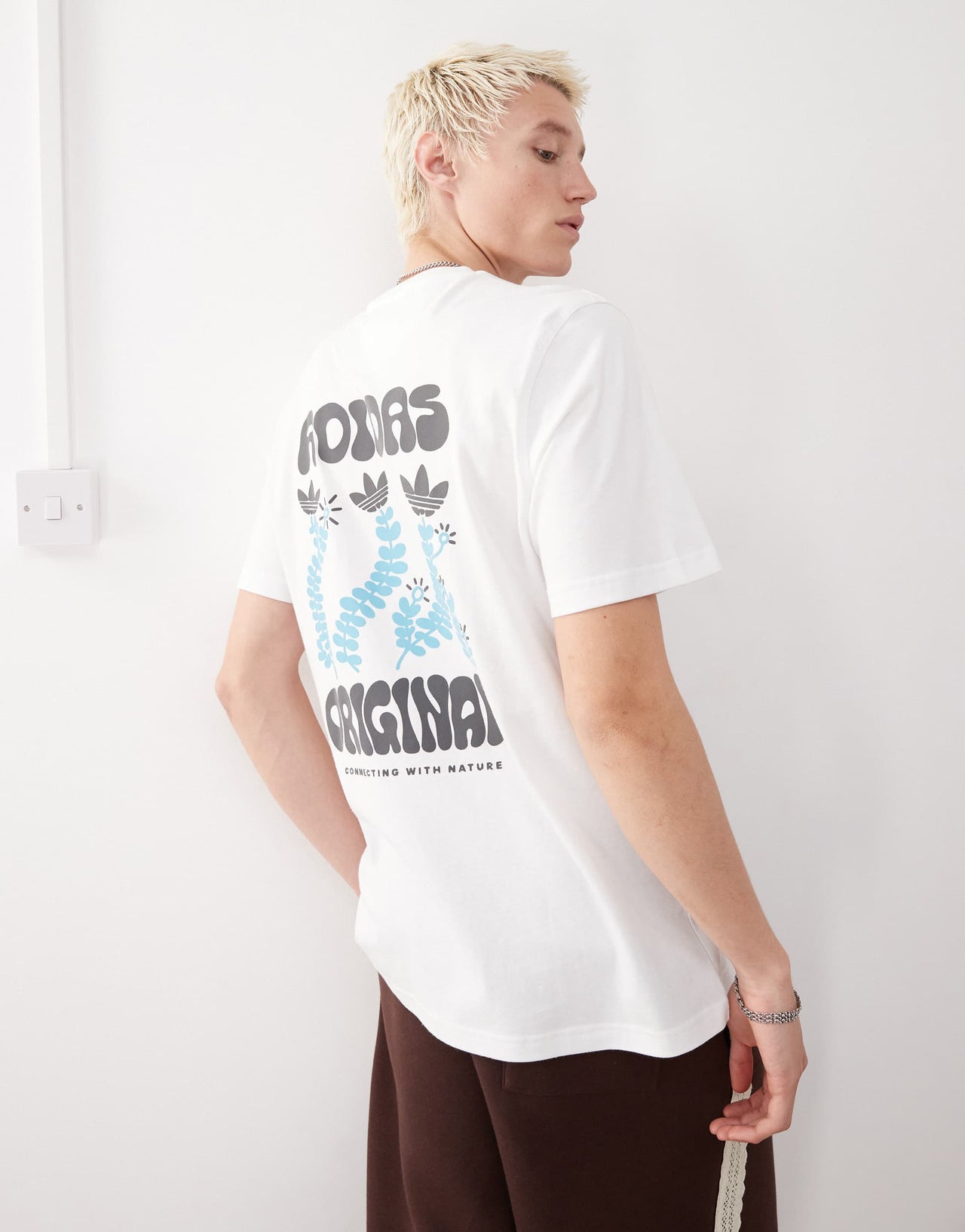adidas Originals Flora graphic t-shirt in white