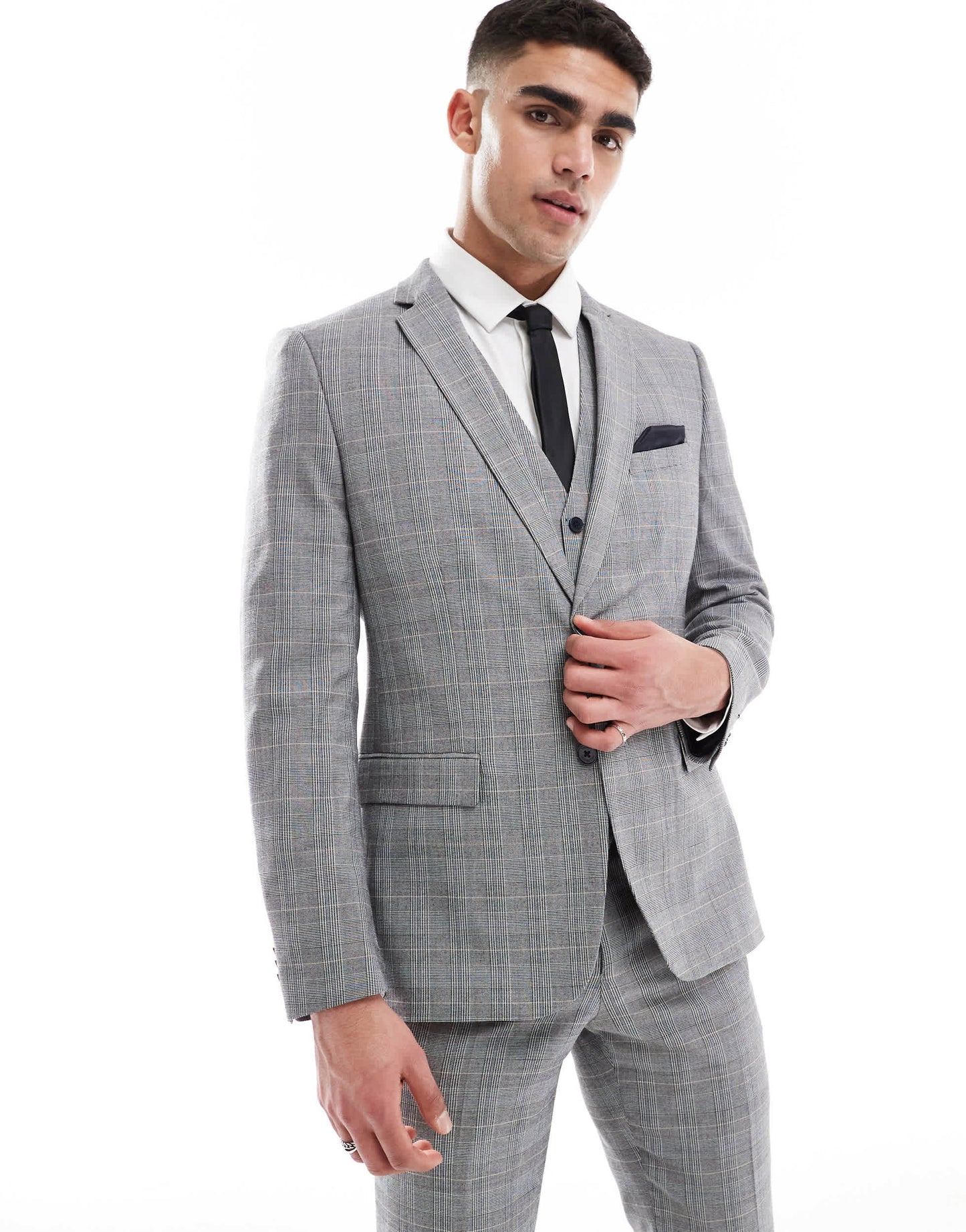 French Connection formal suit jacket co-ord in grey check