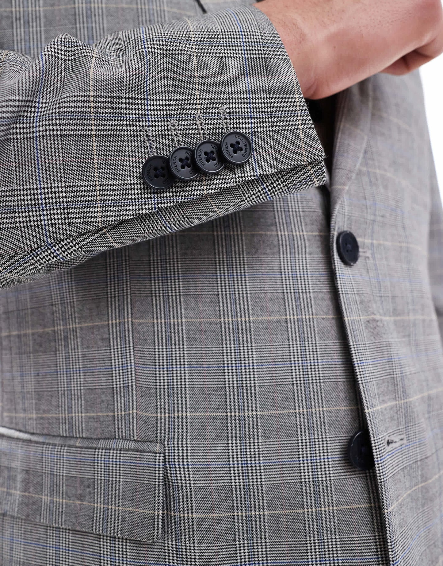 French Connection formal suit jacket co-ord in grey check