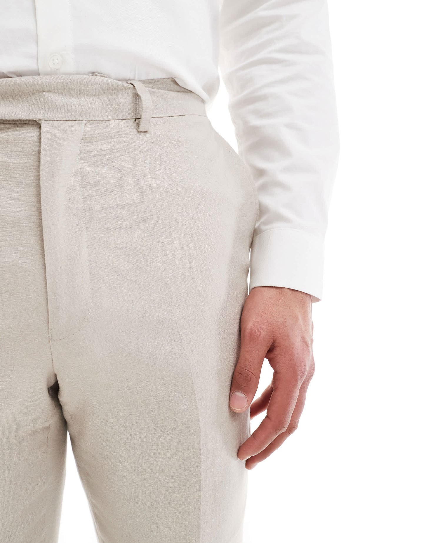French Connection linen formal suit trousers co-ord in stone