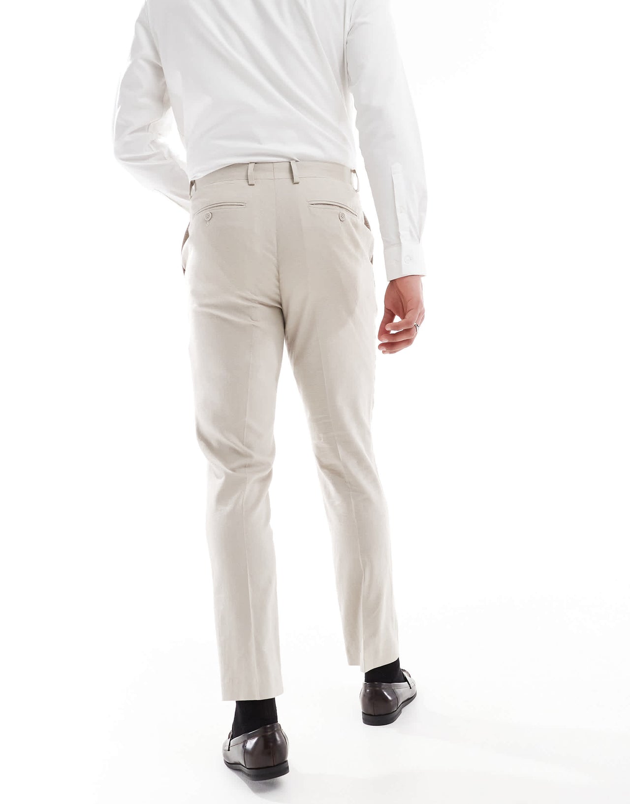 French Connection linen formal suit trousers co-ord in stone