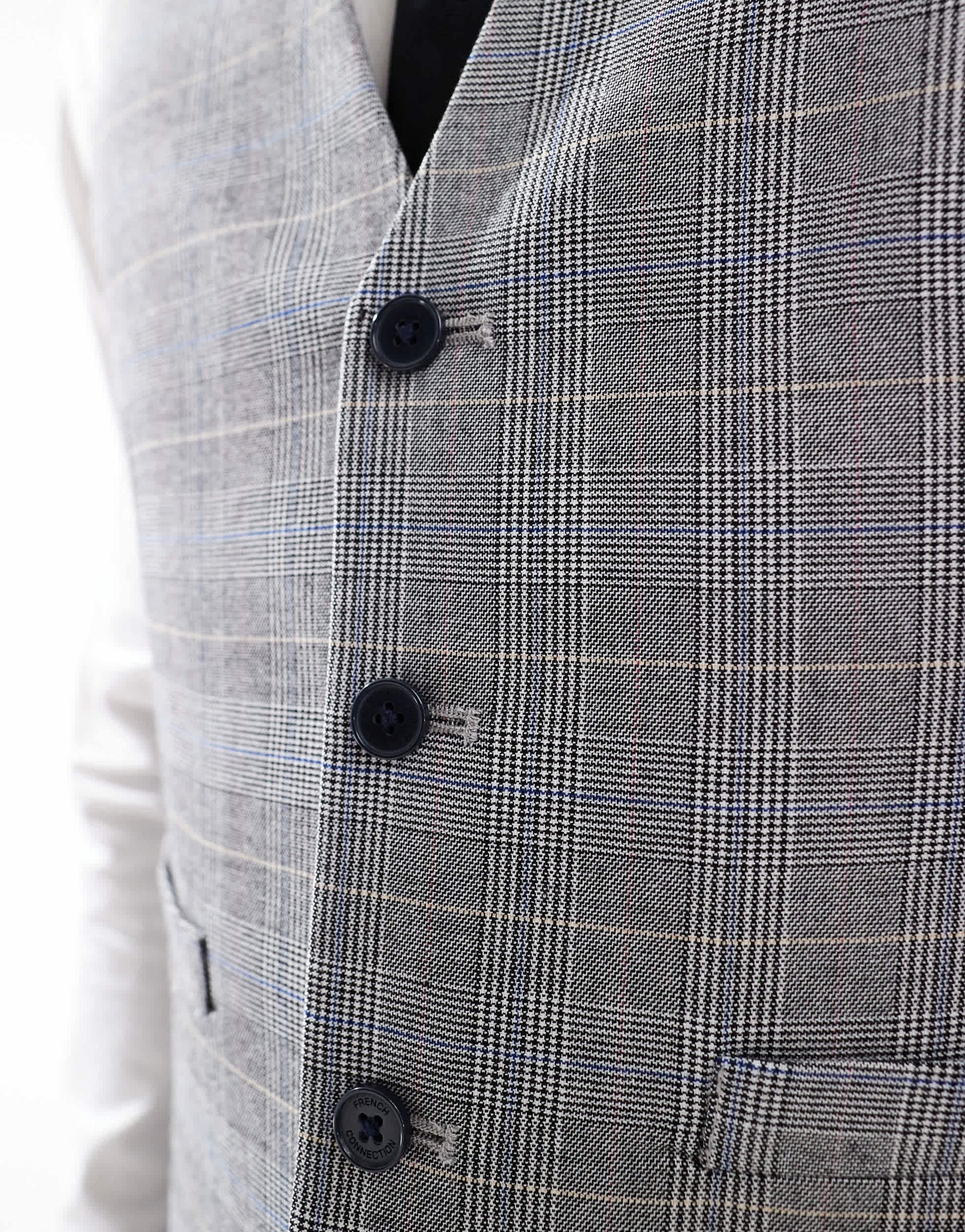 French Connection formal suit waistcoat co-ord in grey check