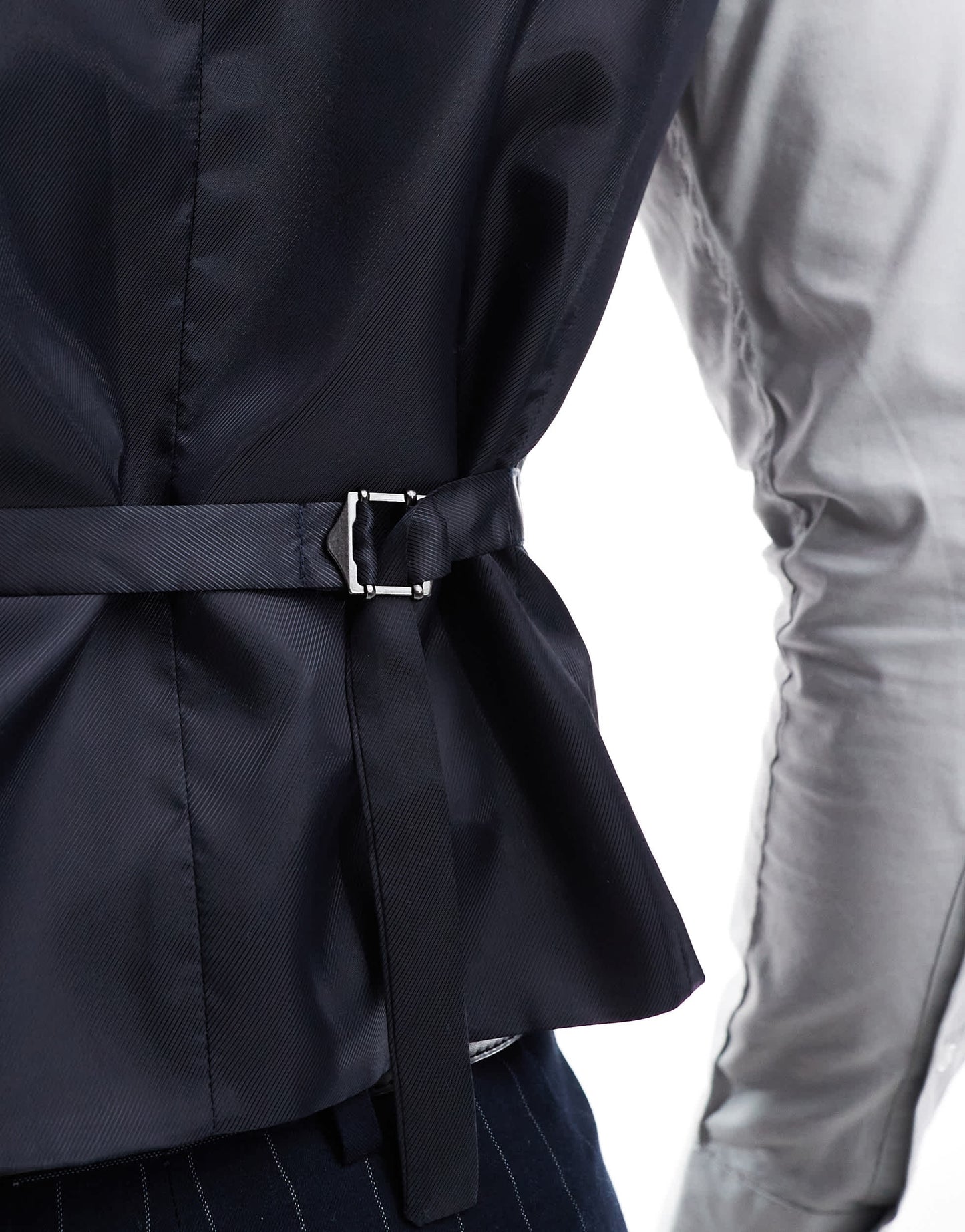French Connection formal suit waistcoat co-ord in navy stripe