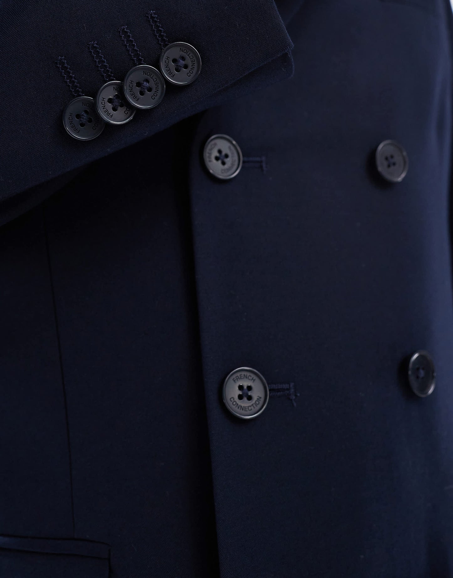 French Connection double breasted formal suit jacket co-ord in marine navy