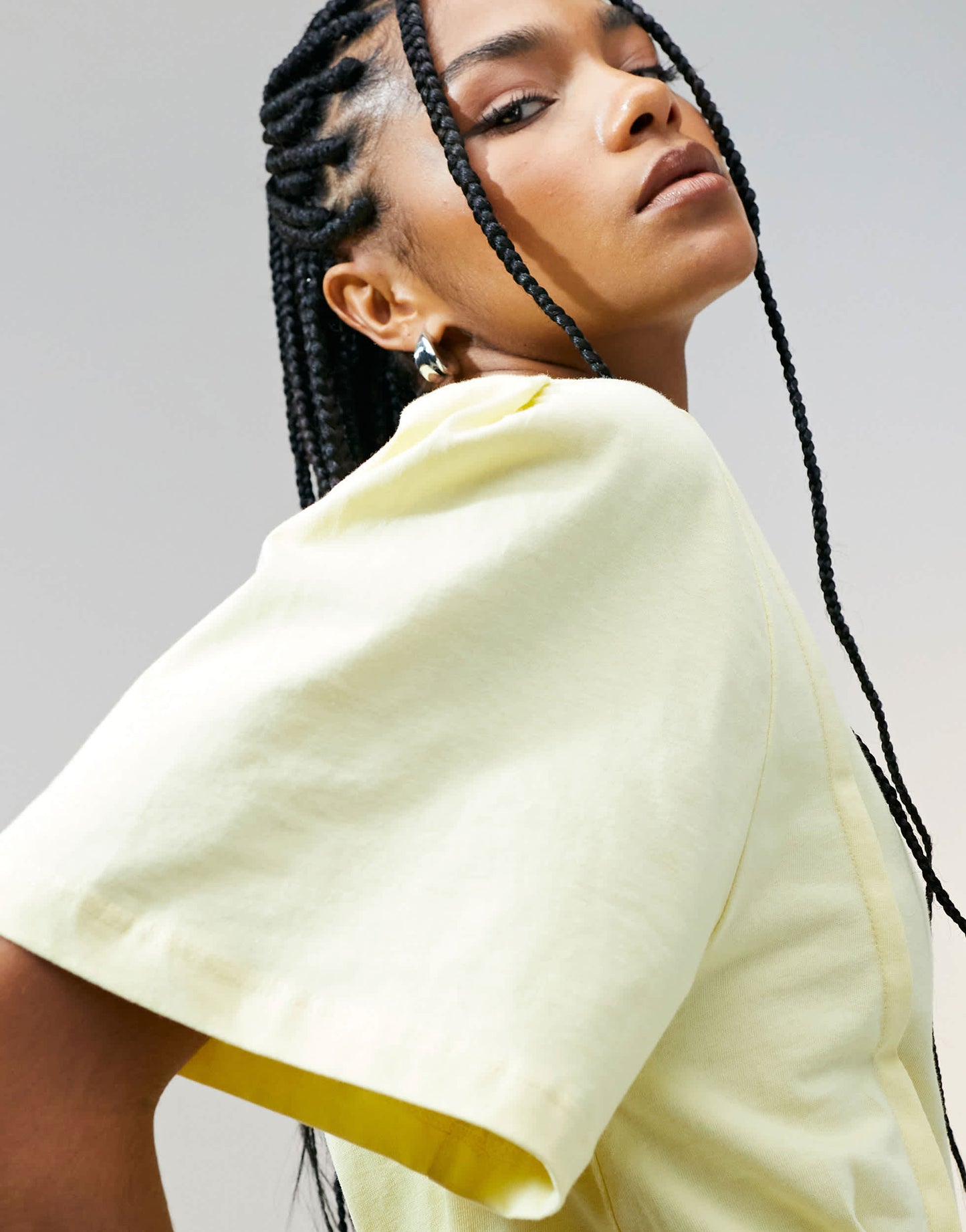 ASOS DESIGN seam detail short sleeve corset waist t-shirt in buttermilk