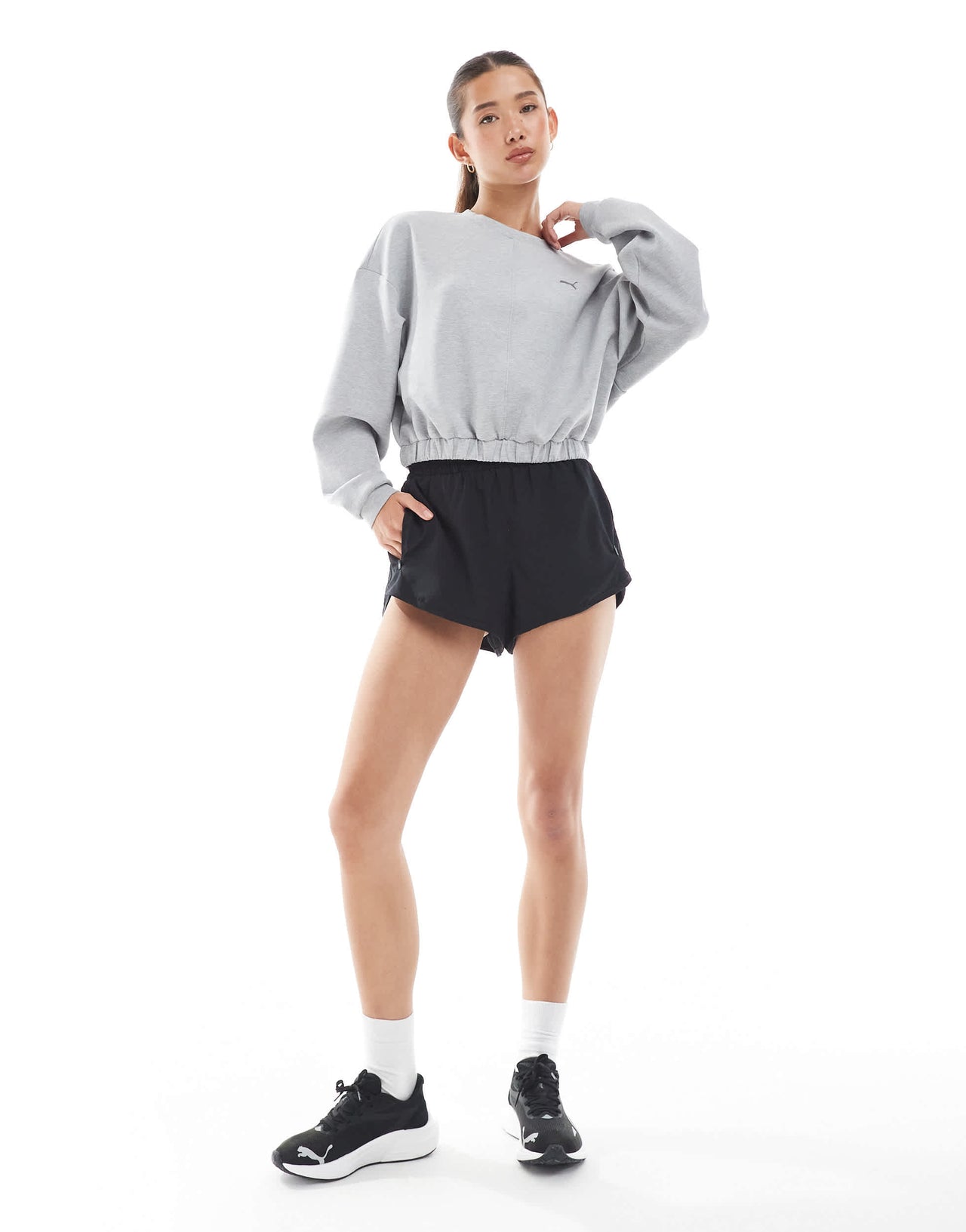 Puma Cloudspun training sweatshirt in grey