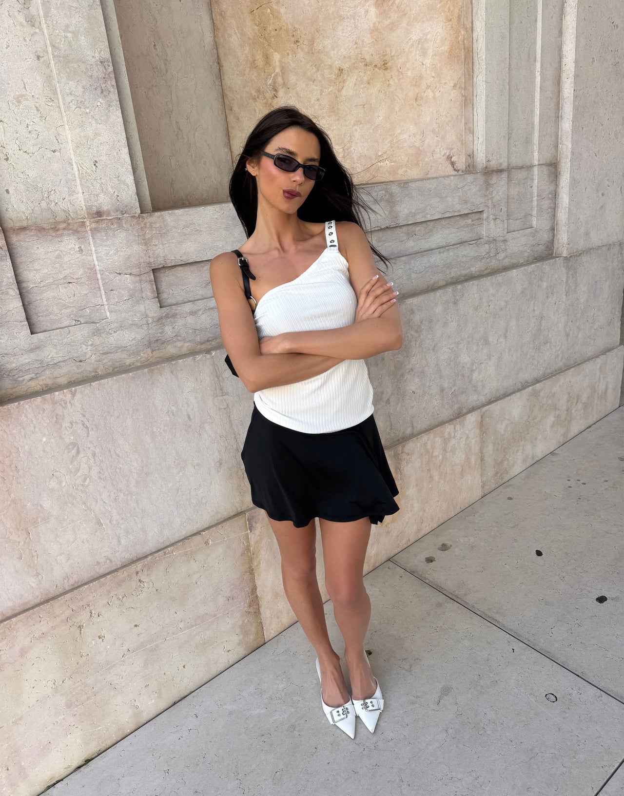 Labelrail x Barbara Ines skirt overlay shorts in black