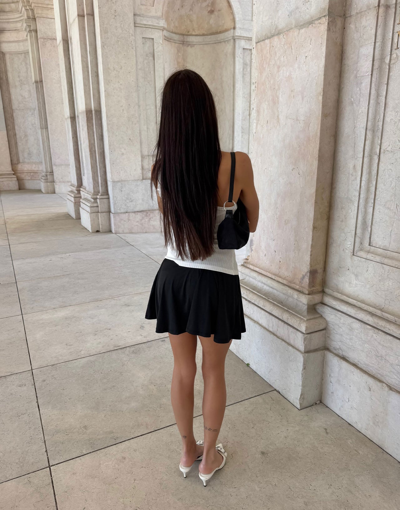 Labelrail x Barbara Ines skirt overlay shorts in black