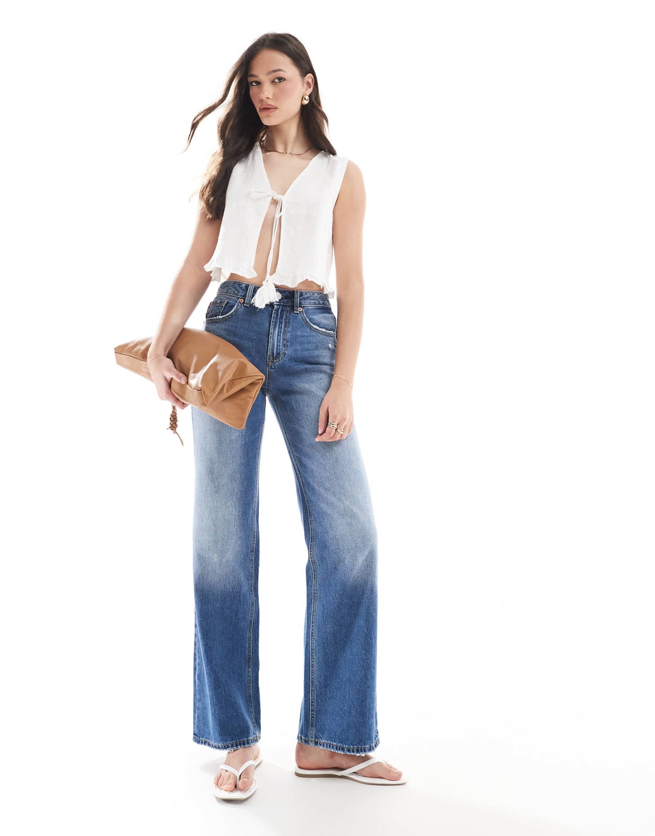 Stradivarius Tall D92 denim straight jeans in dark wash