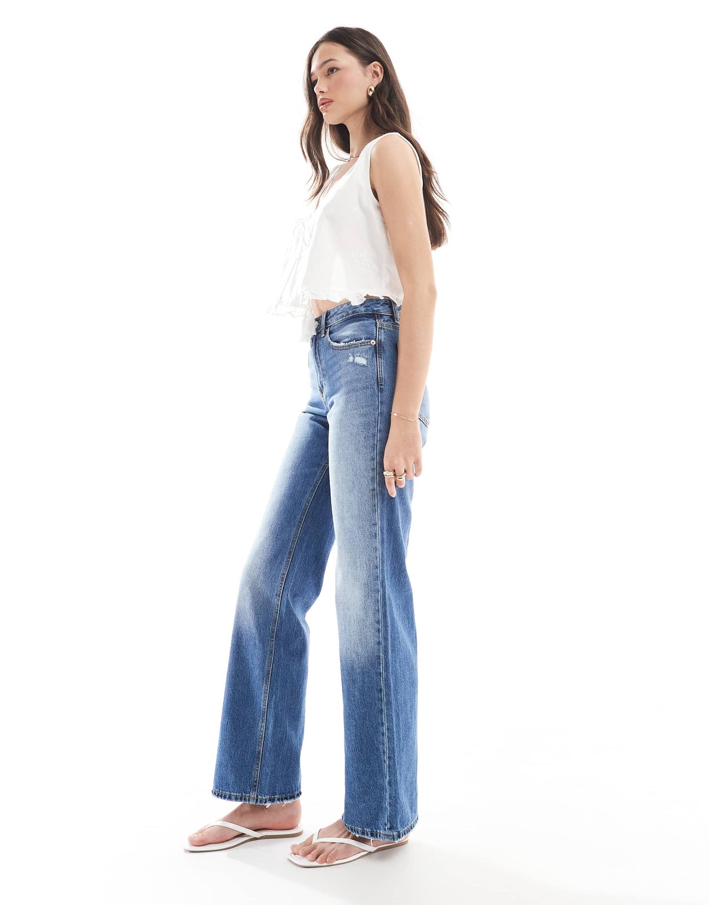 Stradivarius Tall D92 denim straight jeans in dark wash