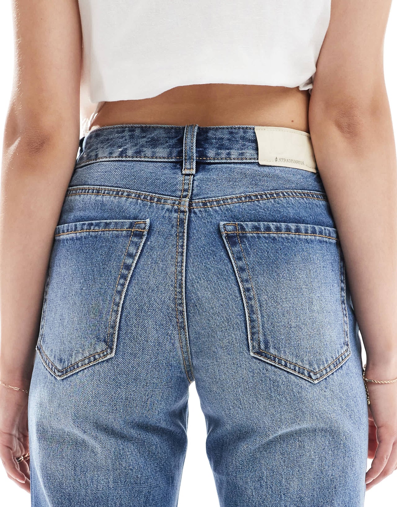 Stradivarius Tall D92 denim straight jeans in dark wash
