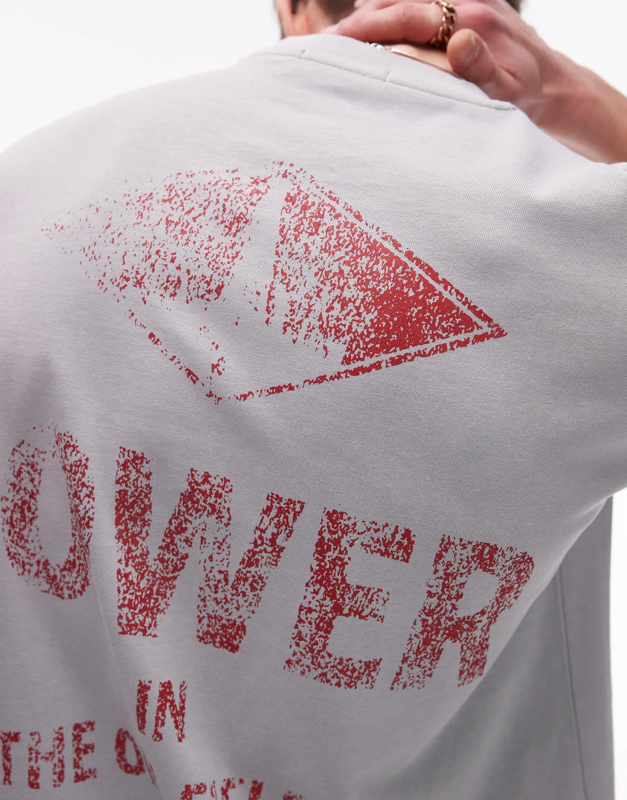 CAT WWR t-shirt with power back print in grey