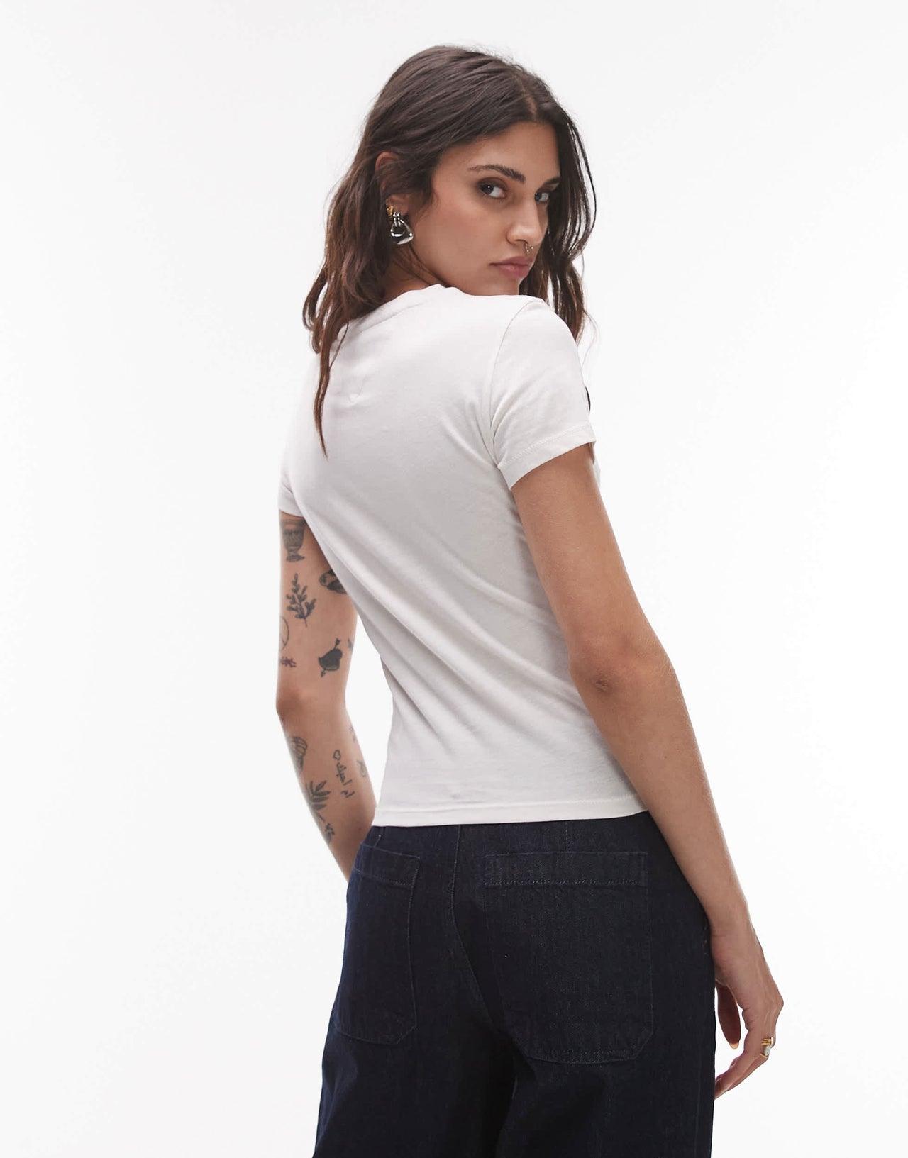 Tommy Jeans usa linear logo t-shirt in off white