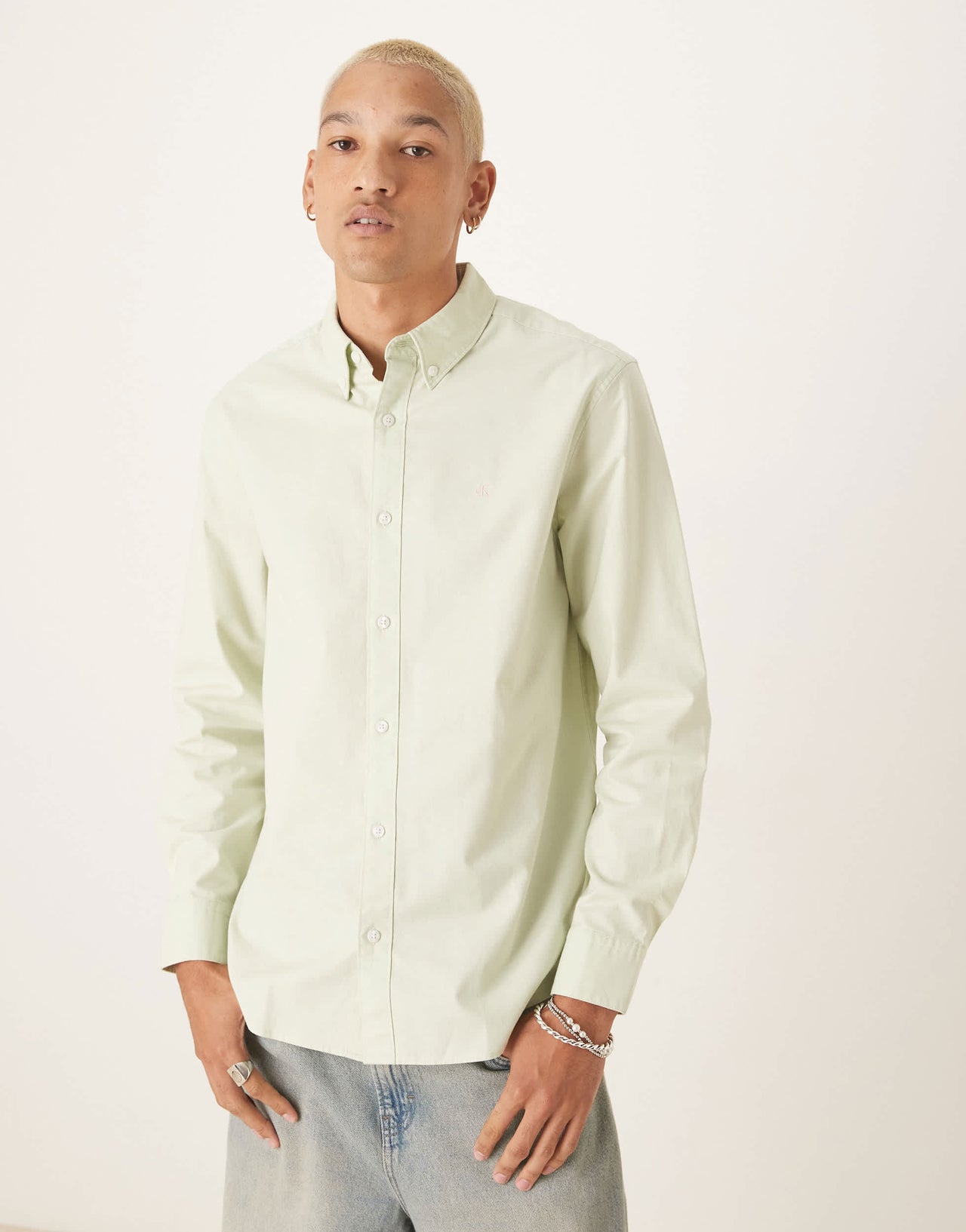 Calvin Klein Jeans classic oxford shirt in mint green