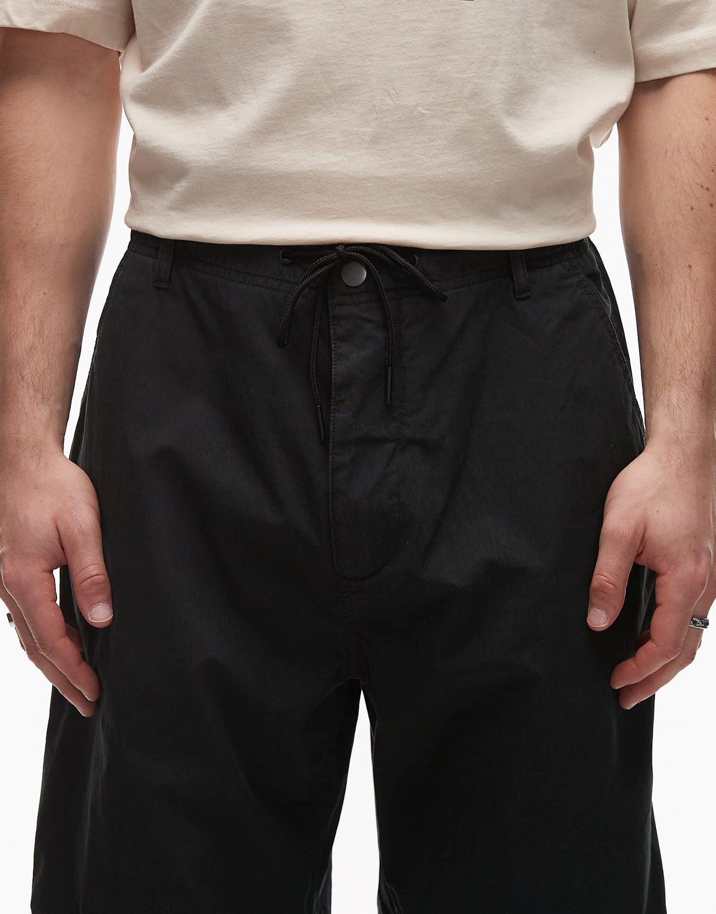 Calvin Klein Jeans drawstring cargo trousers in black
