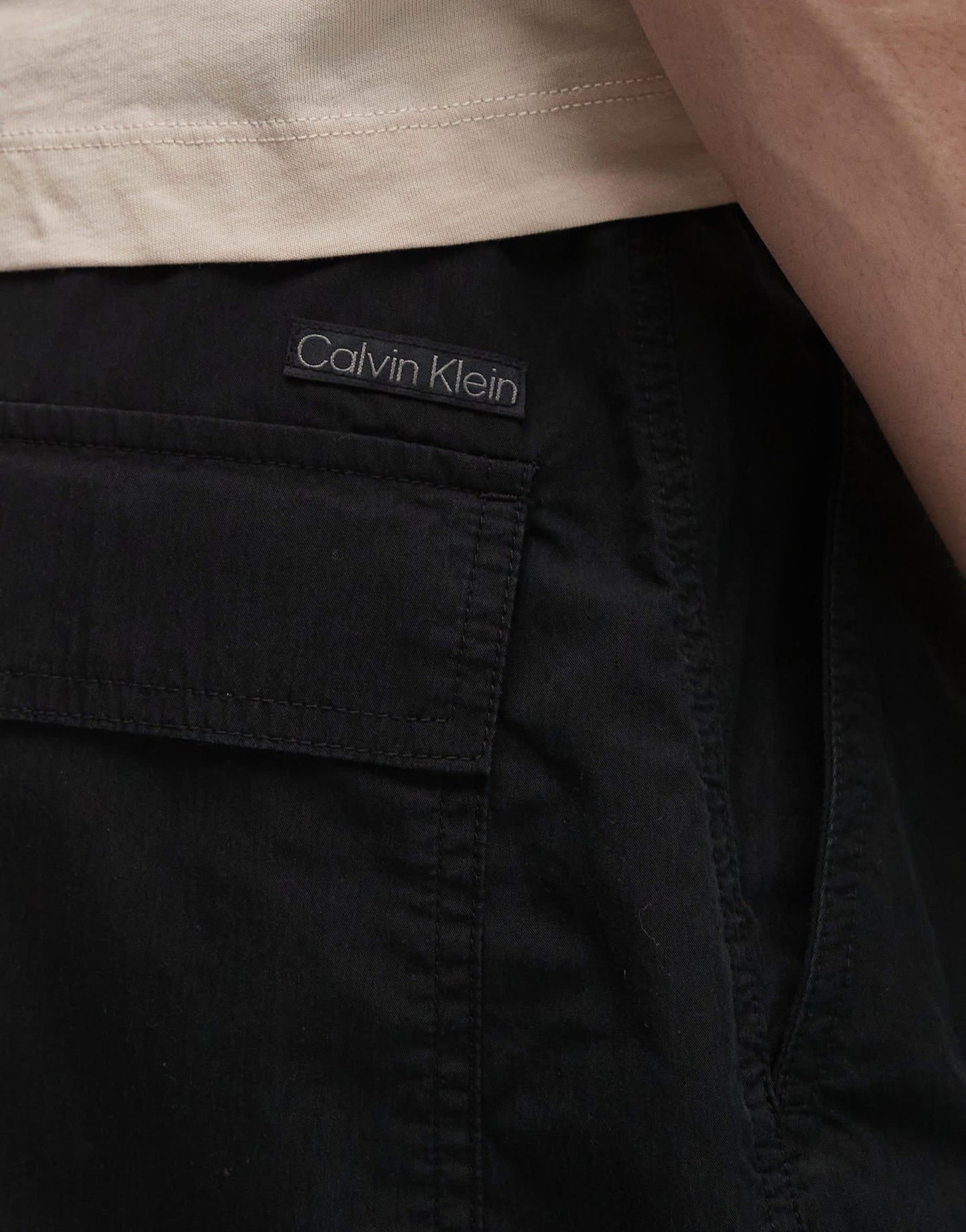 Calvin Klein Jeans drawstring cargo trousers in black