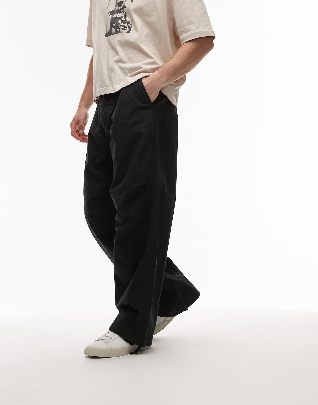 Calvin Klein Jeans drawstring cargo trousers in black