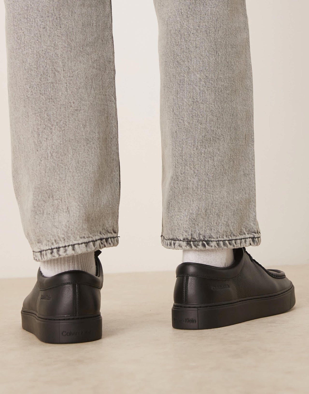 Calvin Klein lace up leather shoes in black
