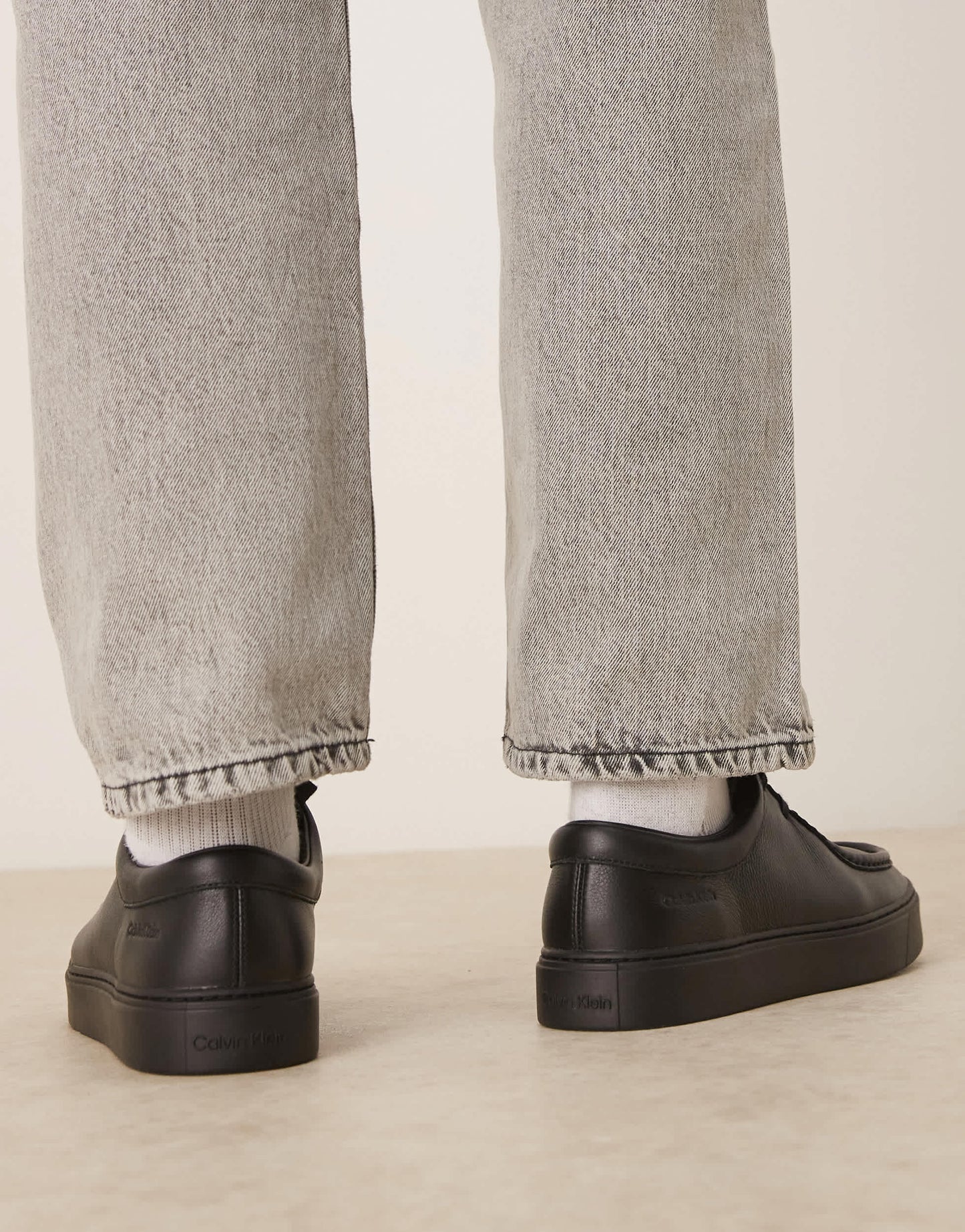 Calvin Klein lace up leather shoes in black