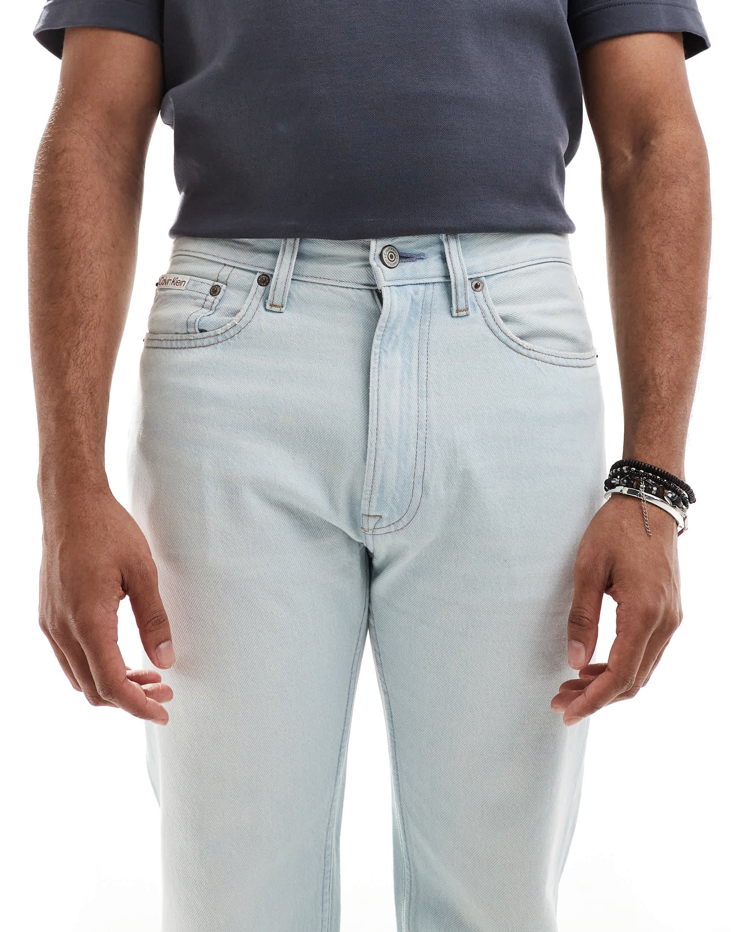 Calvin Klein Jeans standard straight jeans in sunbleached wash