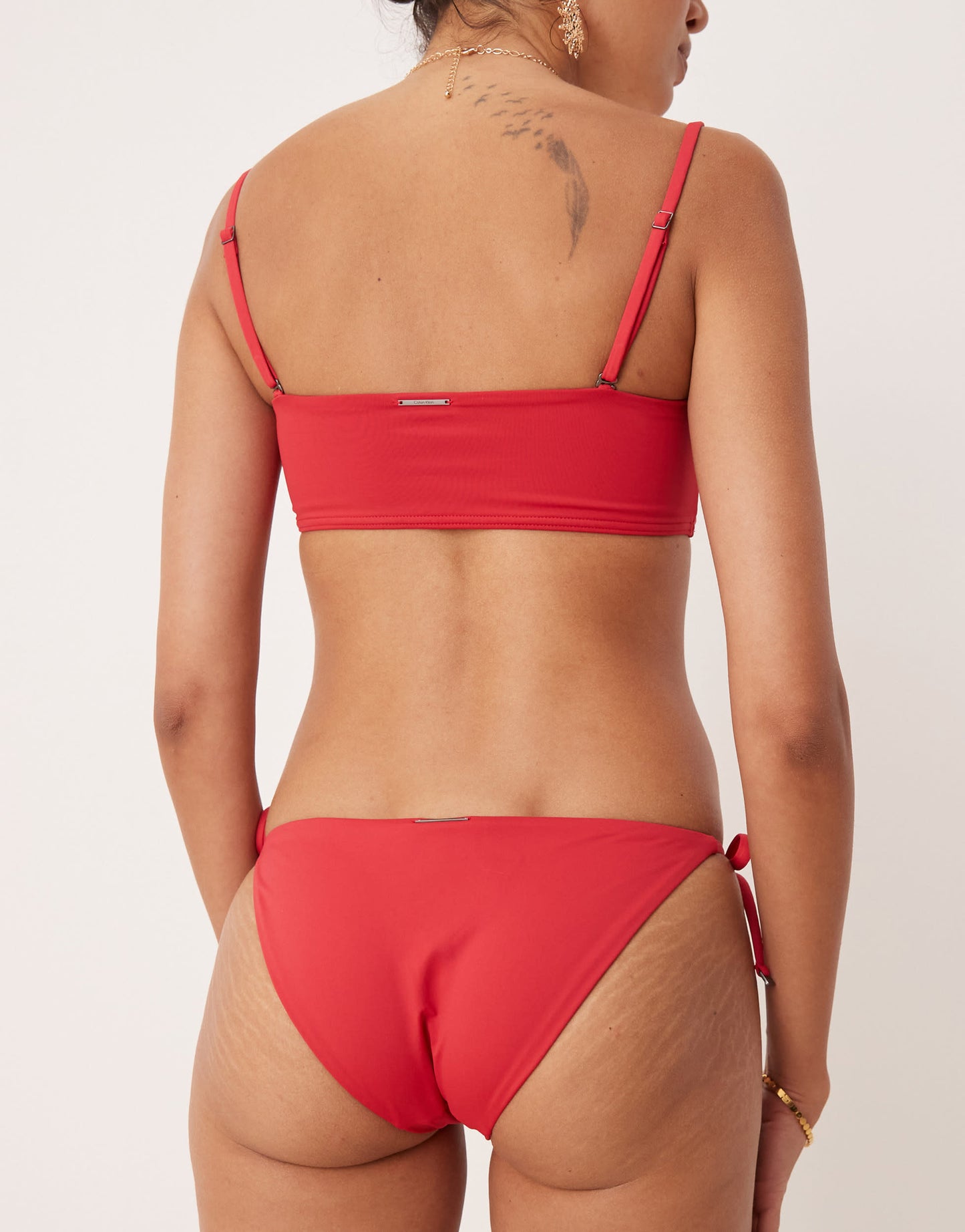 Calvin Klein string side tie bikini bottoms in red