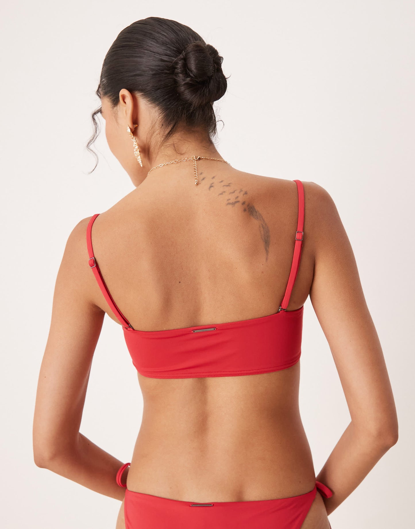Calvin Klein bandeau bikini top in red