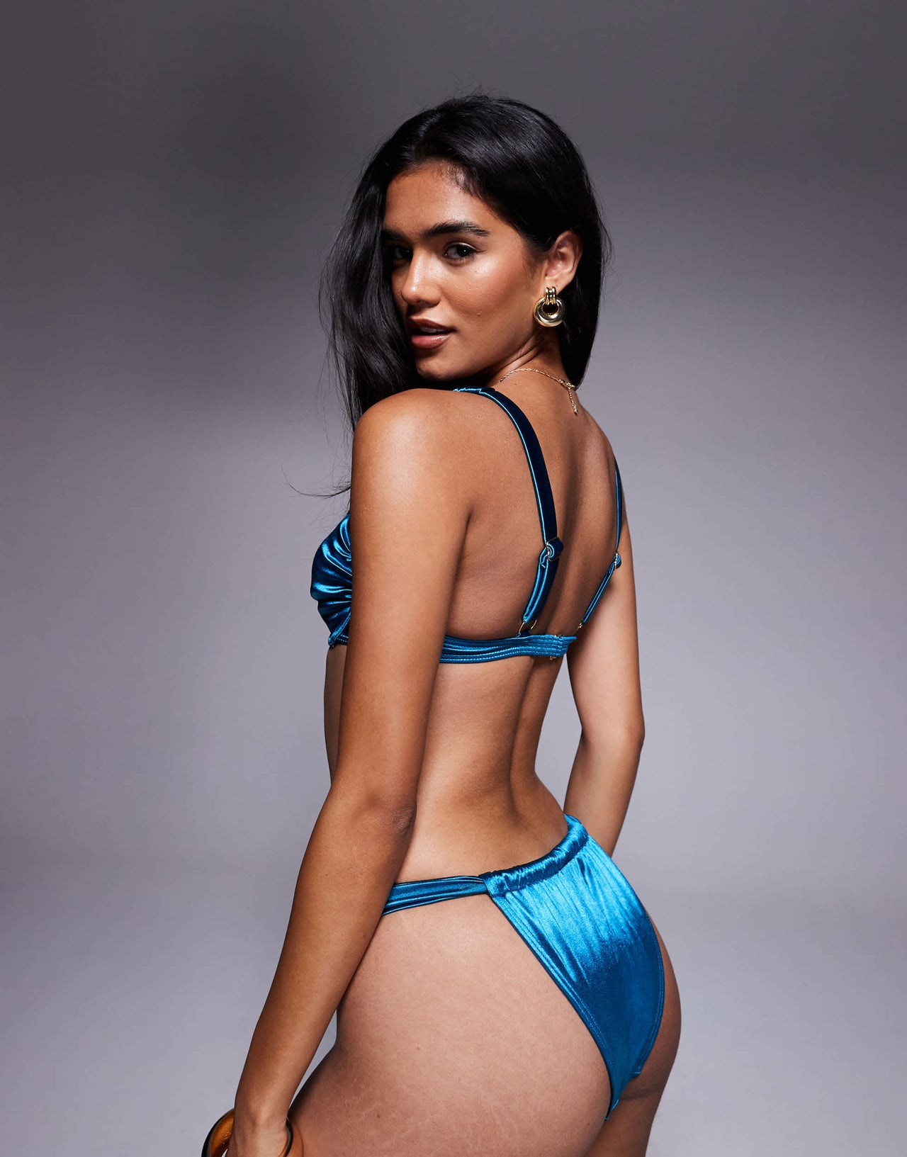 South Beach underwire bikini top in mid blue