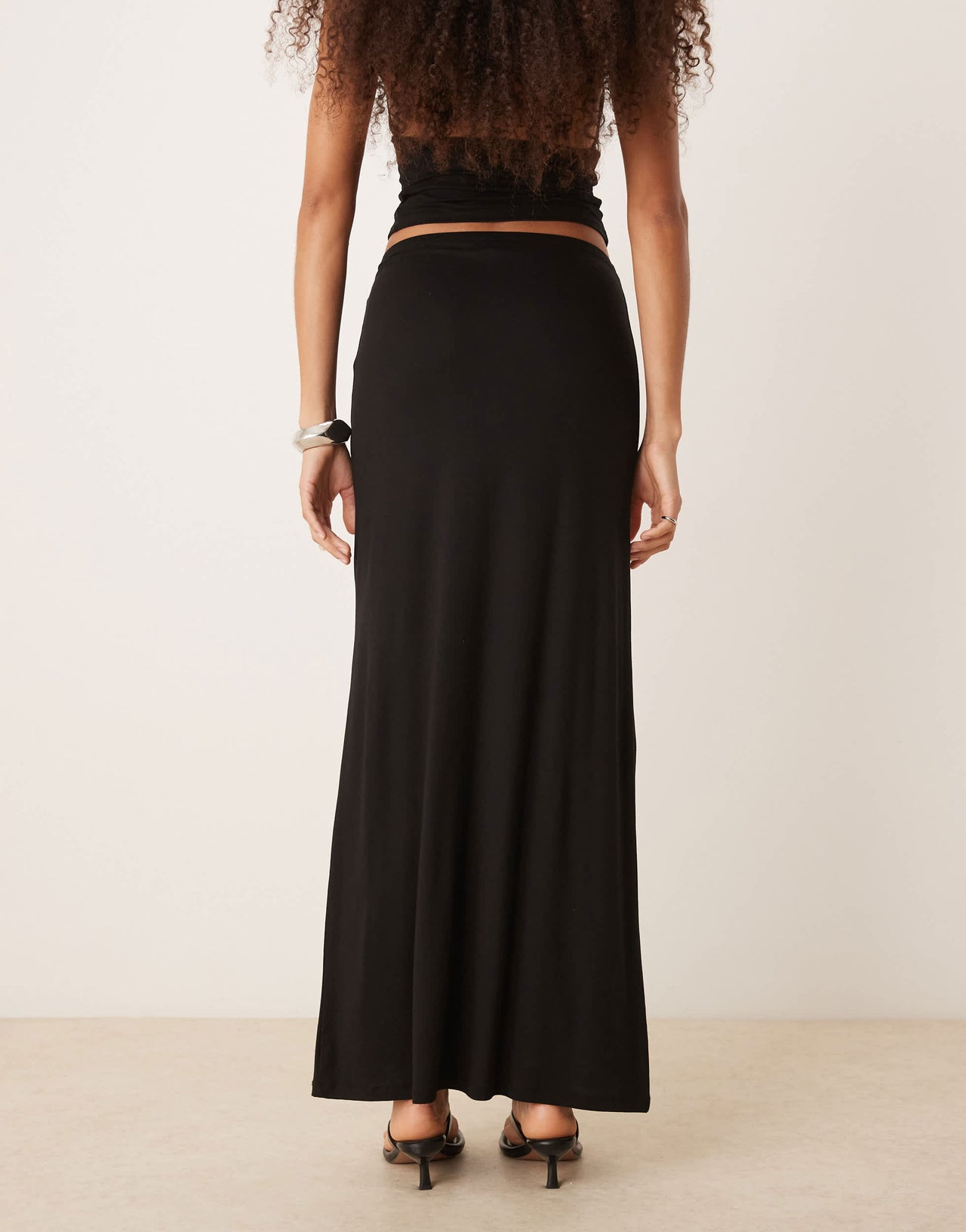 Gina Tricot co-ord Soft Touch jersey maxi drapey skirt in black